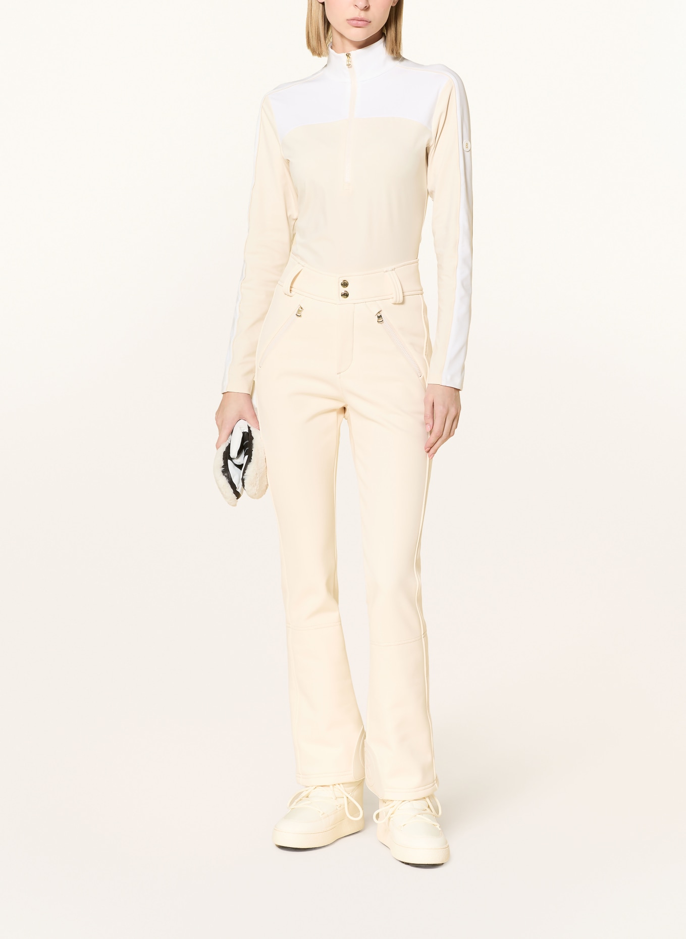 BOGNER HAZEL2 softshell ski pants: ECRU