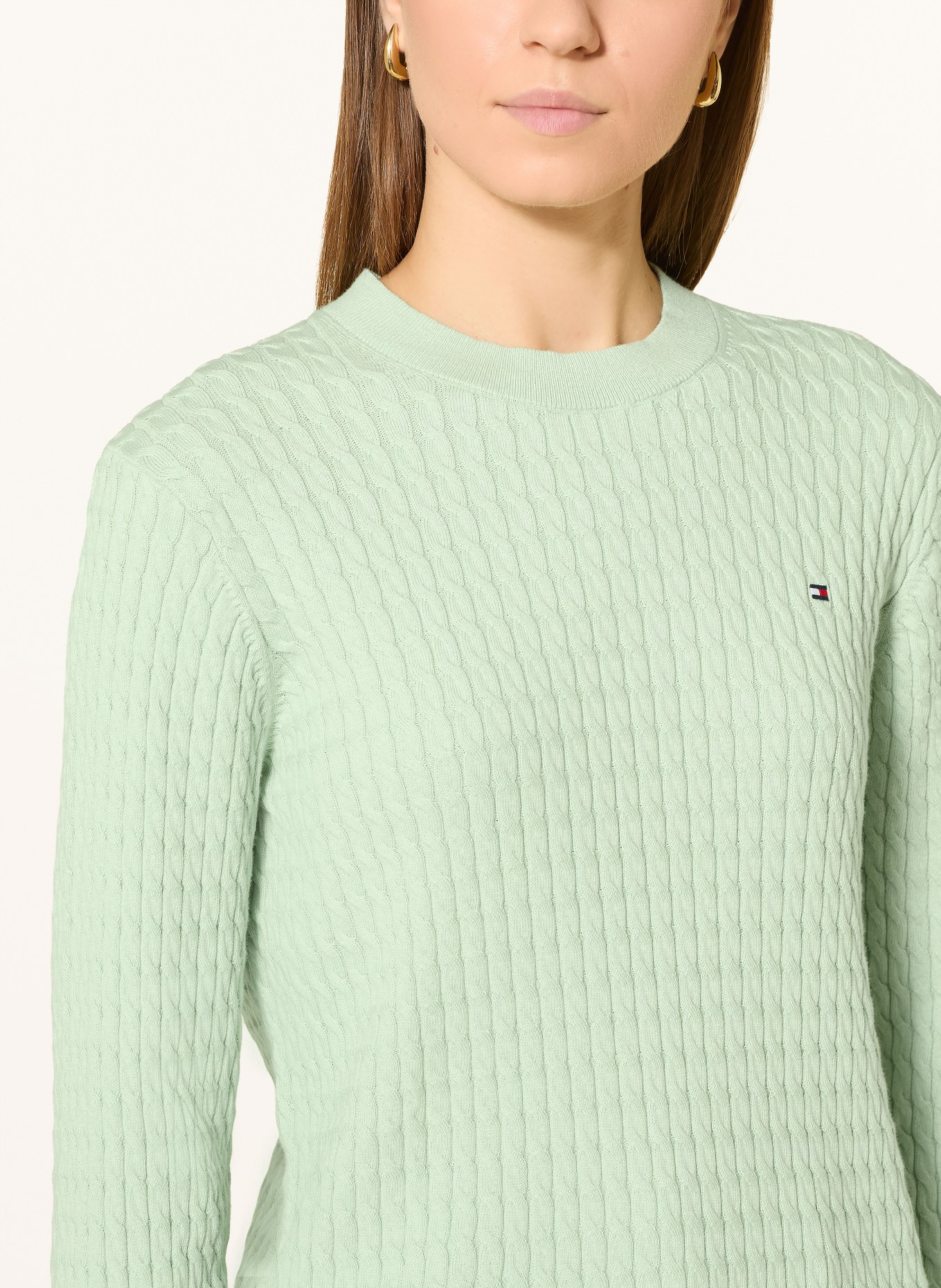 TOMMY HILFIGER pull: VERT CLAIR