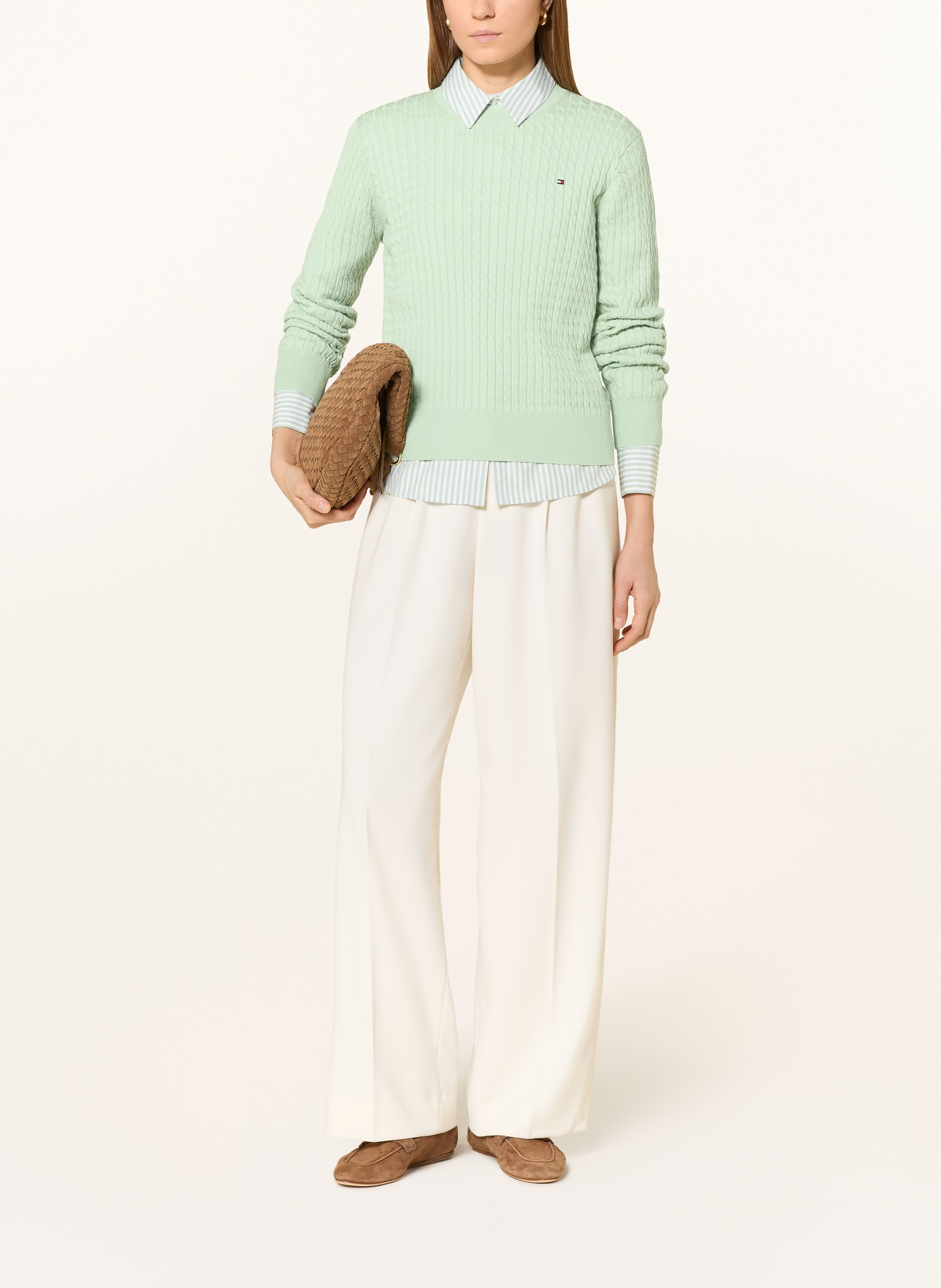 TOMMY HILFIGER pull: VERT CLAIR