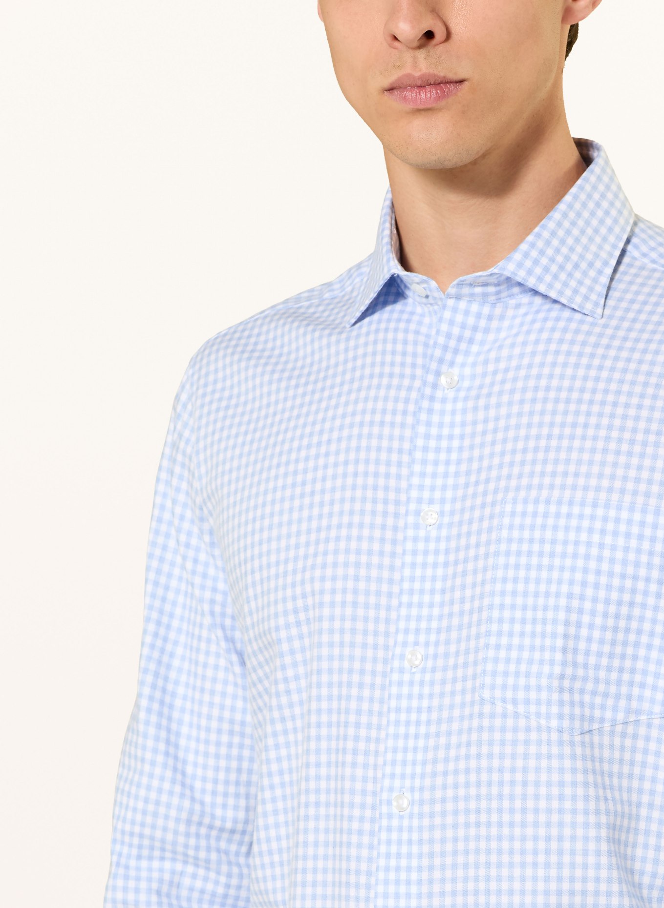 seidensticker Hemd Regular Fit: HELLBLAU / WEISS