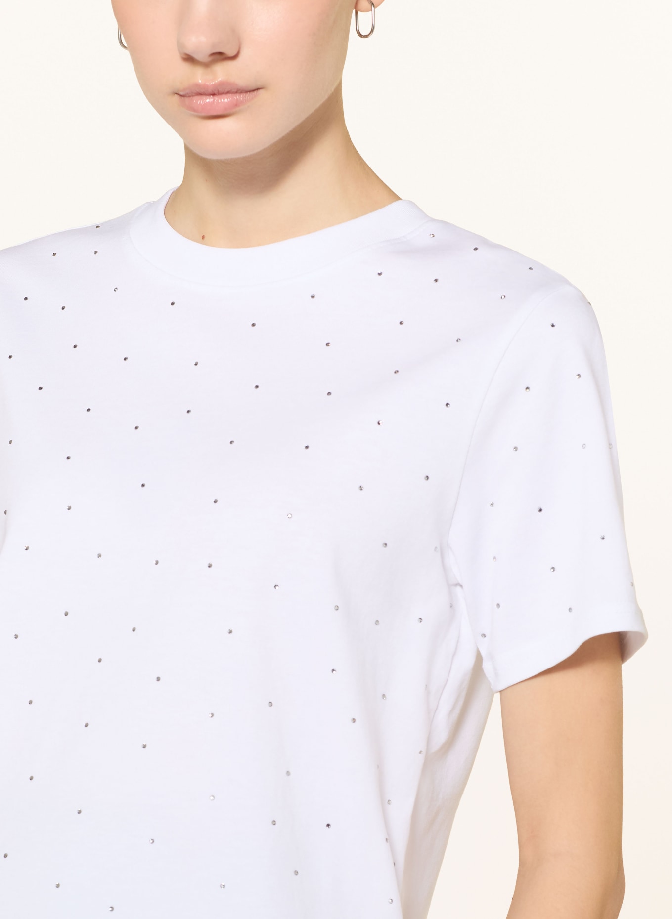 ONLY T-shirt with gemstones: WHITE