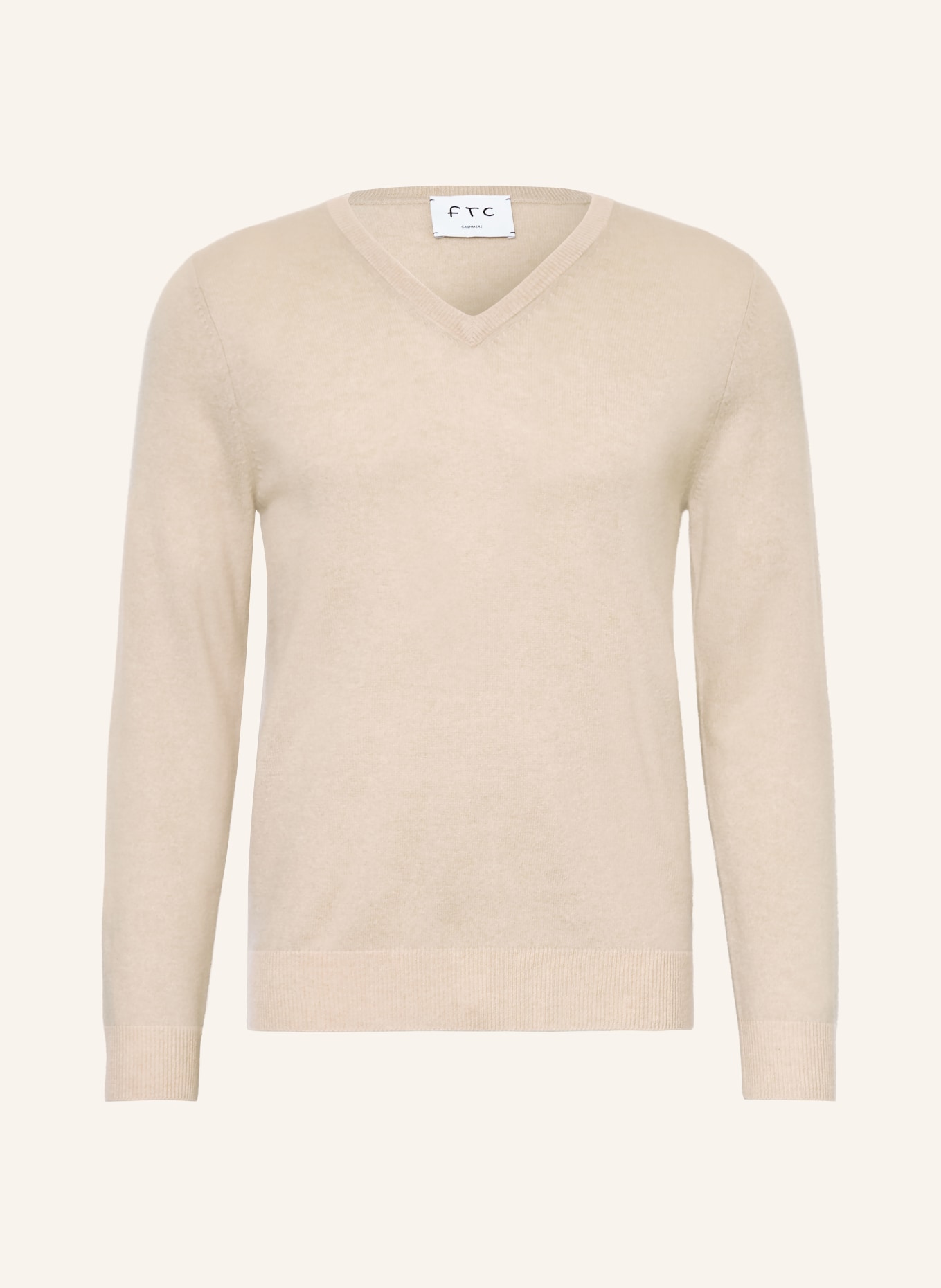 FTC CASHMERE Kasjmier trui: BEIGE