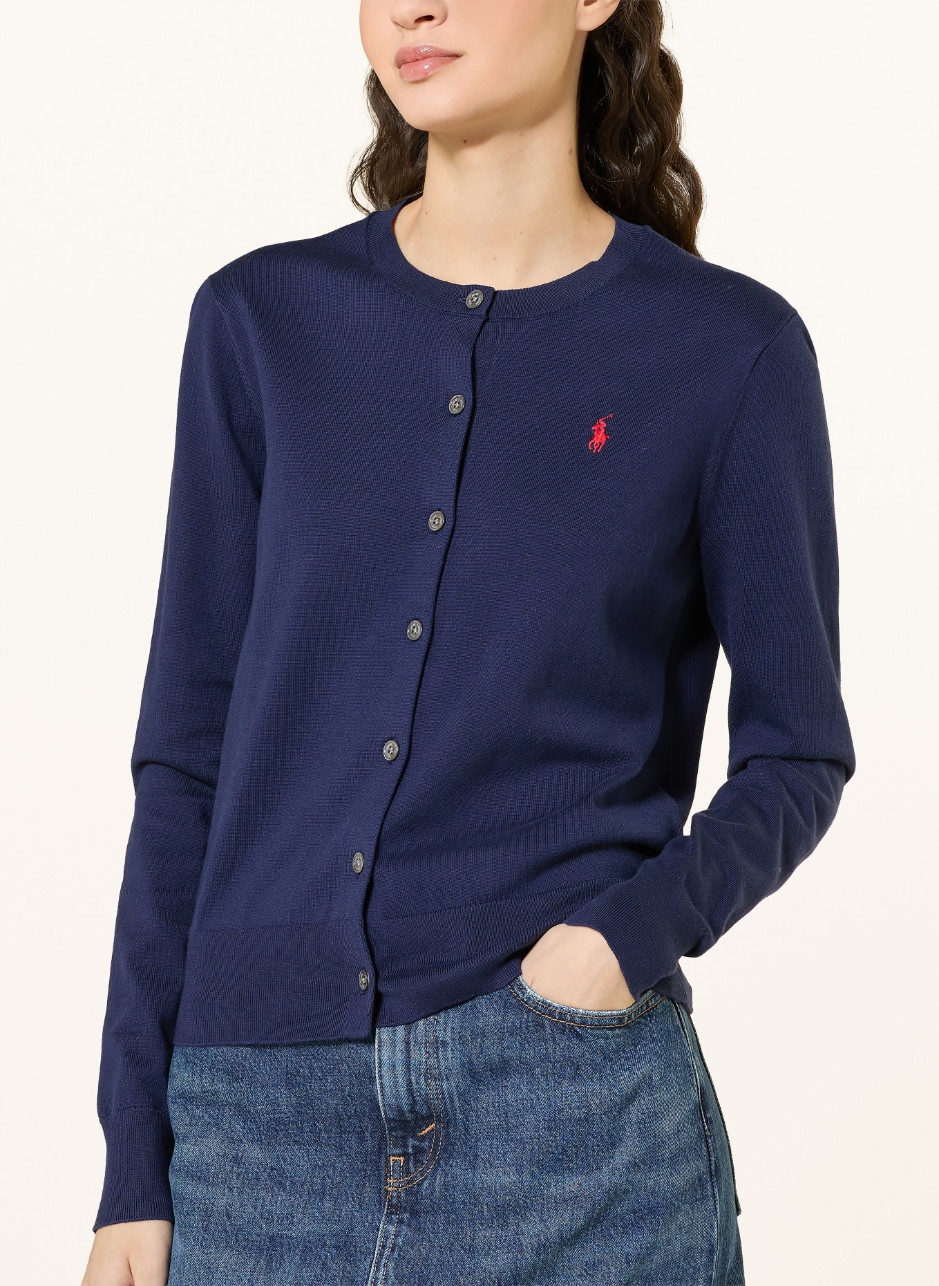 POLO RALPH LAUREN Pletený kardigan: TMAVĚ MODRÁ