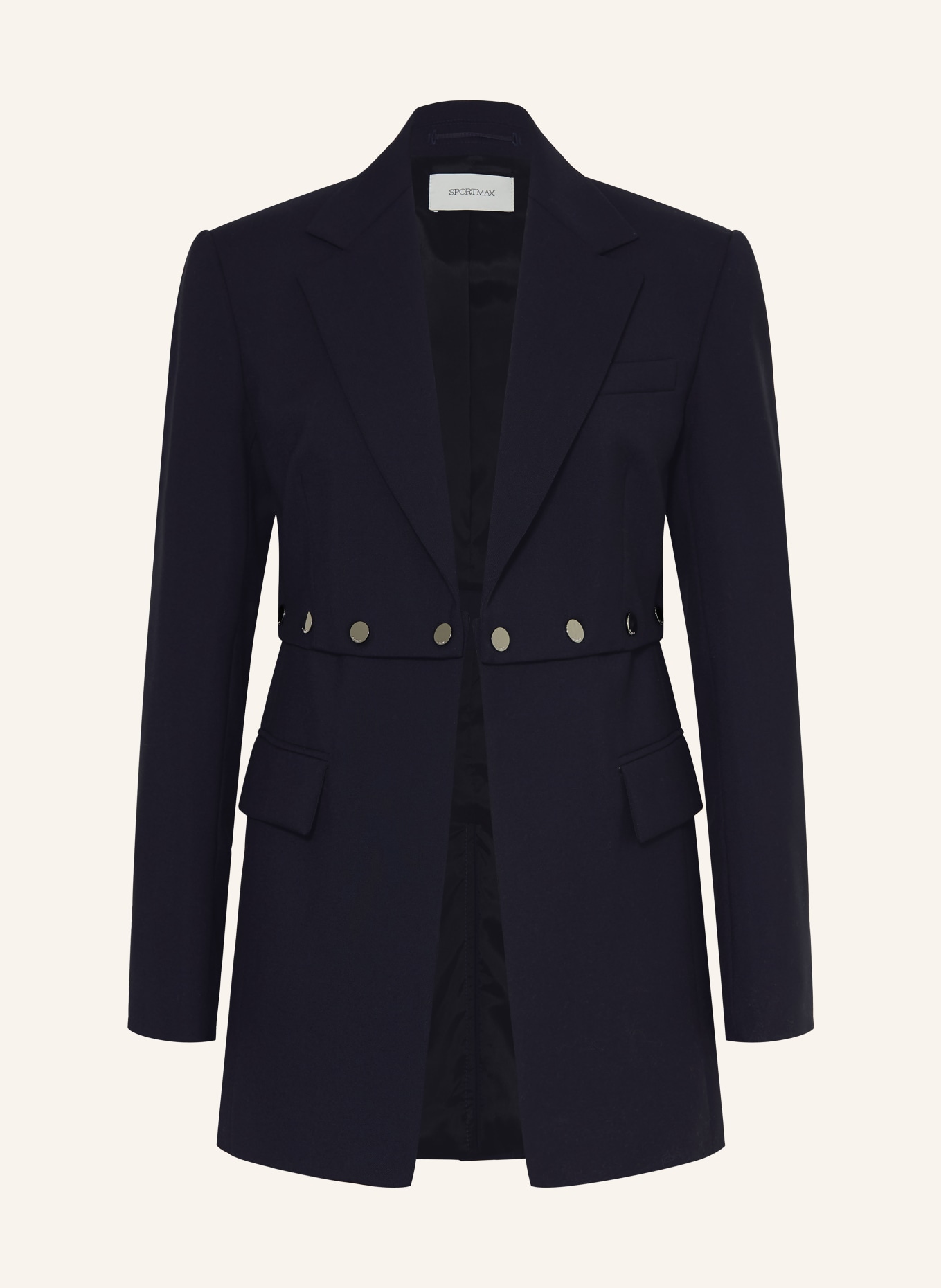 SPORTMAX Long blazer EDITORE: BLACK
