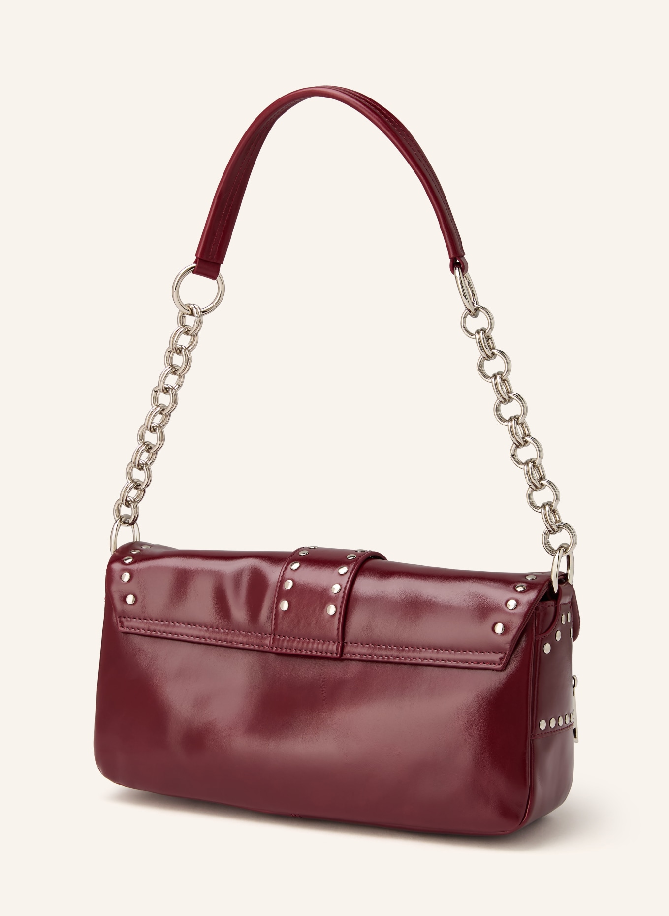 jeffrey campbell Shoulder bag with rivets: DARK RED