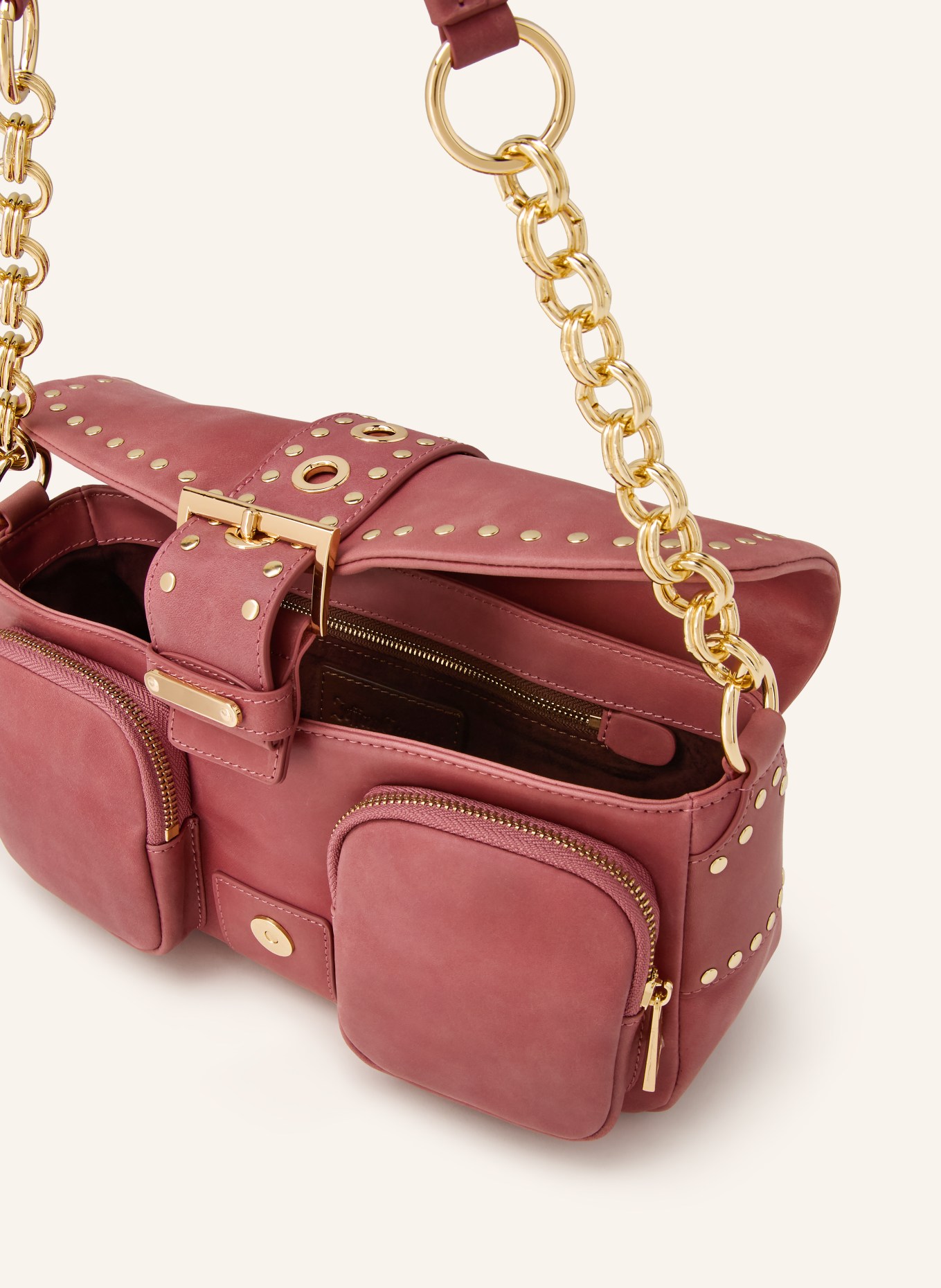 jeffrey campbell Shoulder bag with rivets: DUSKY PINK