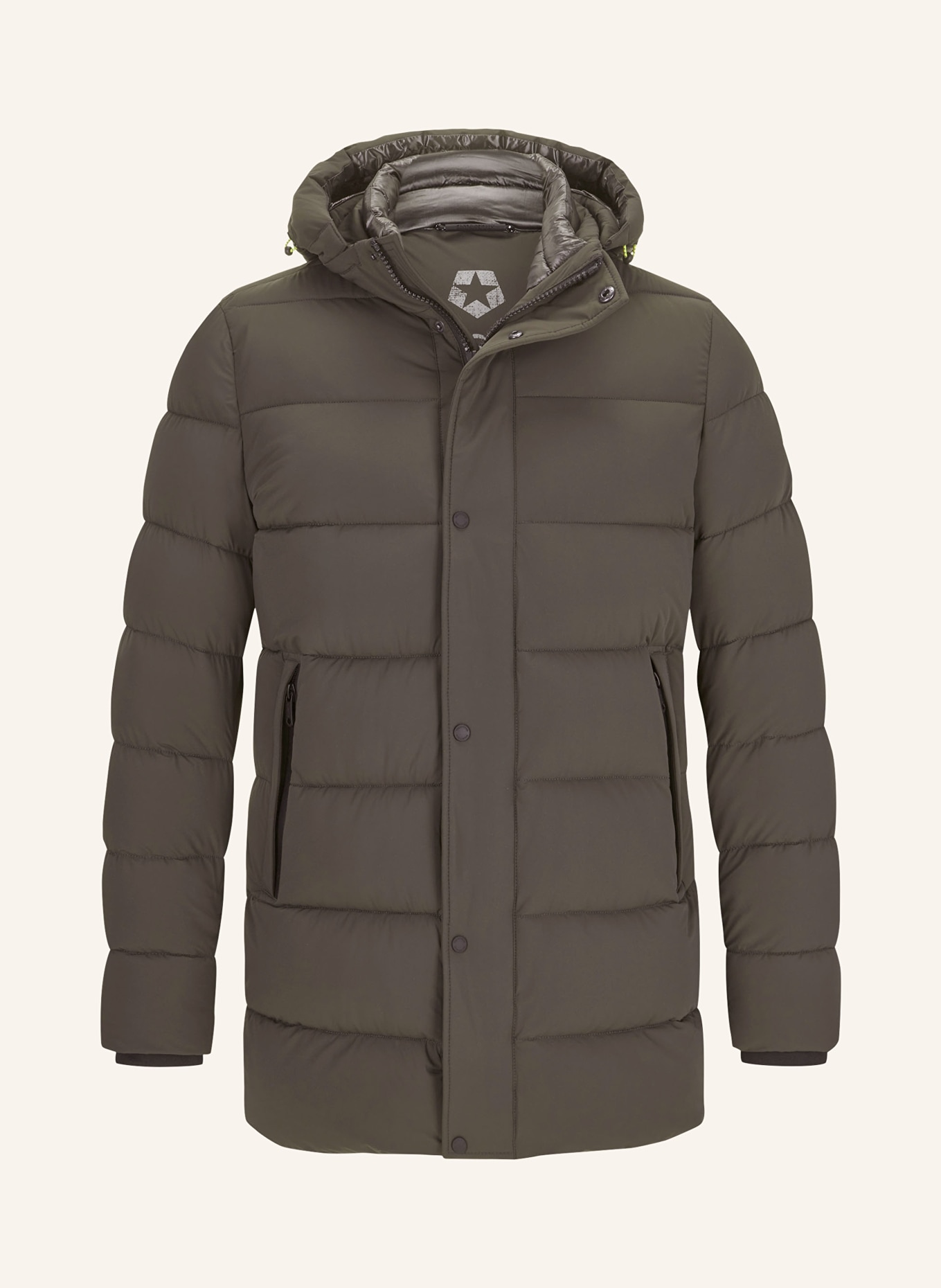 MILESTONE Płaszcz pikowany MSTEDROS z odpinanym kapturem: KHAKI