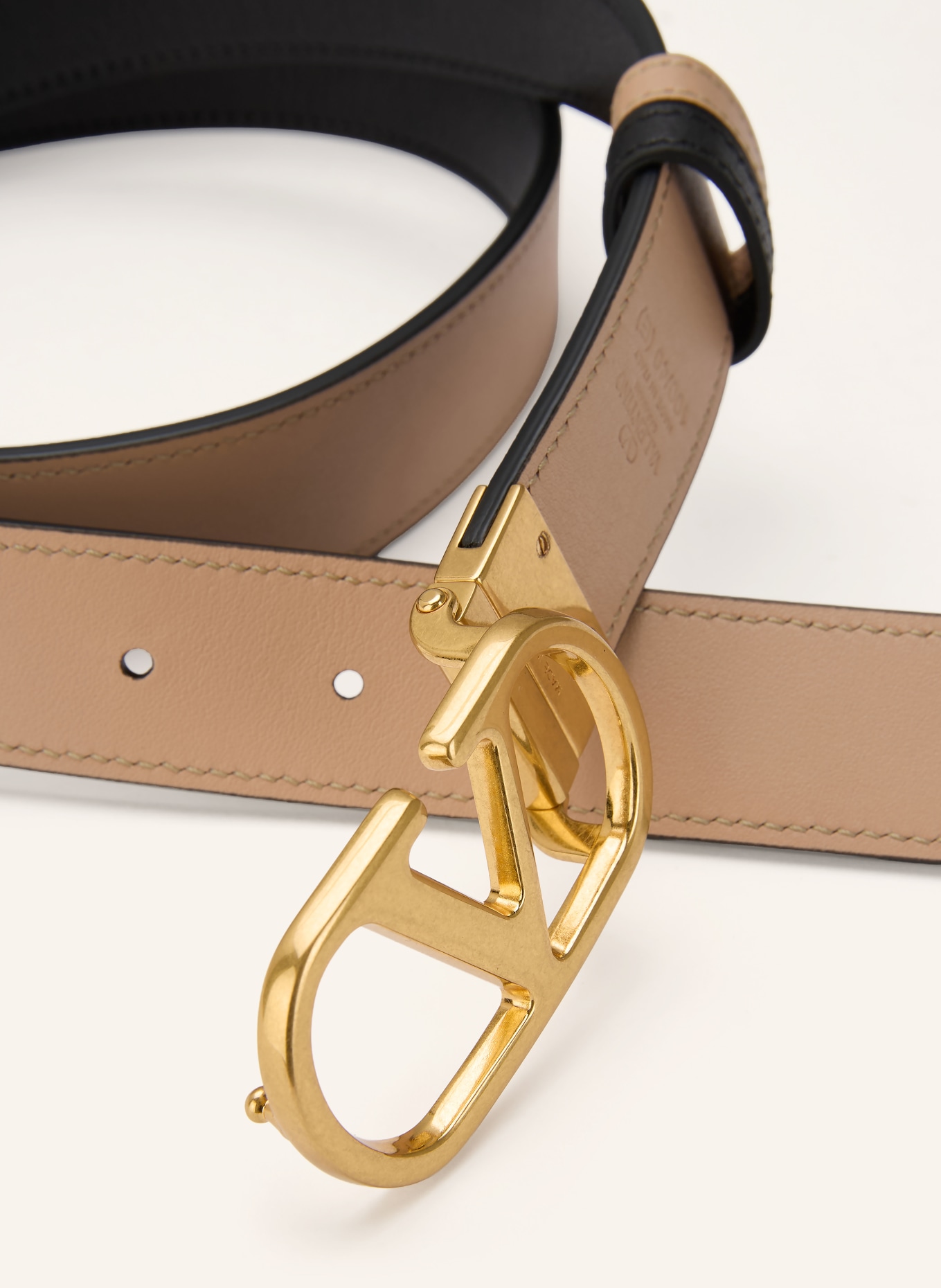 VALENTINO GARAVANI Ledergürtel zum Wenden: SCHWARZ / BEIGE