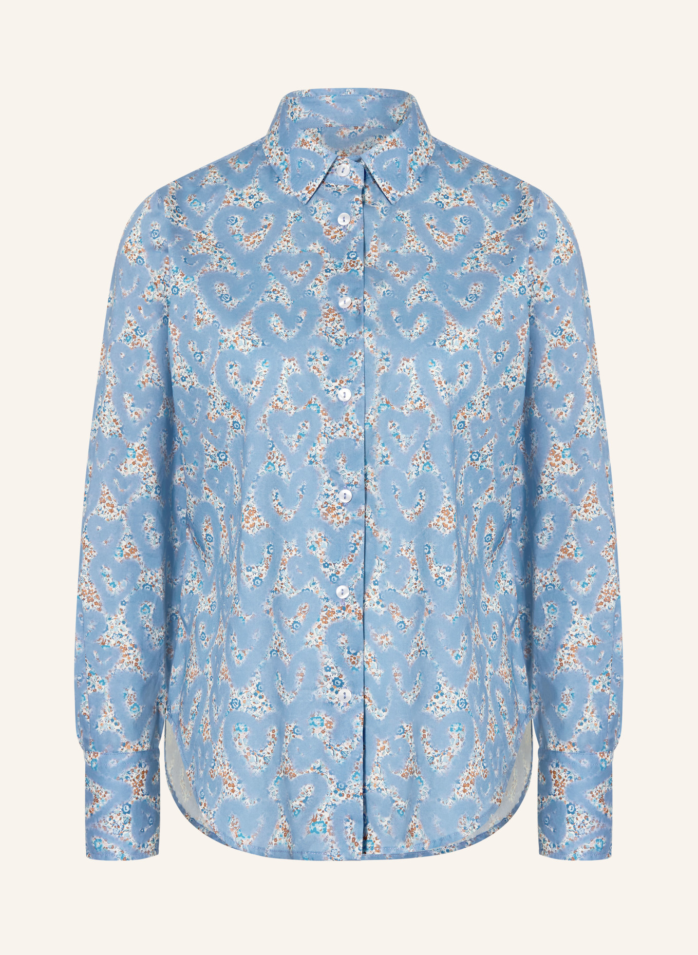 rossana diva Hemdbluse: HELLBLAU / BEIGE / WEISS