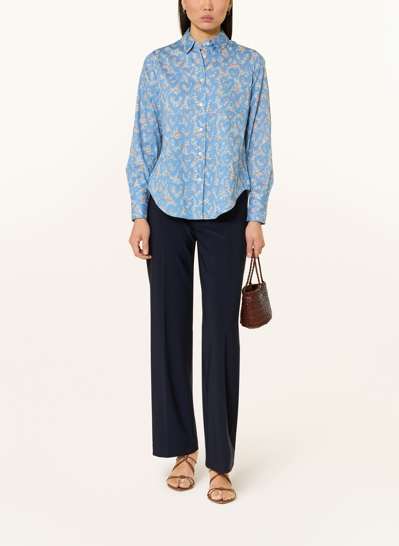 rossana diva Hemdbluse: HELLBLAU / BEIGE / WEISS