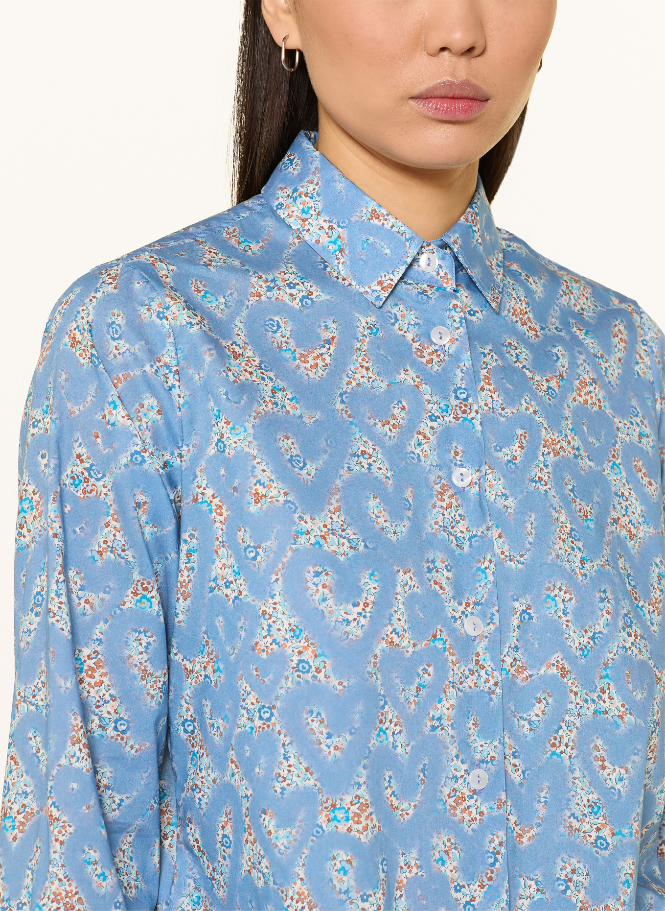 rossana diva Hemdbluse: HELLBLAU / BEIGE / WEISS