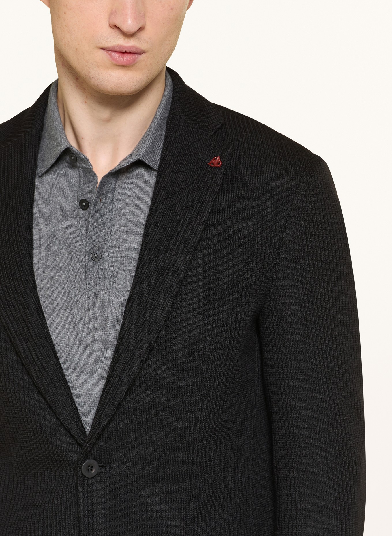 ROY ROBSON Stricksakko Slim Fit: SCHWARZ
