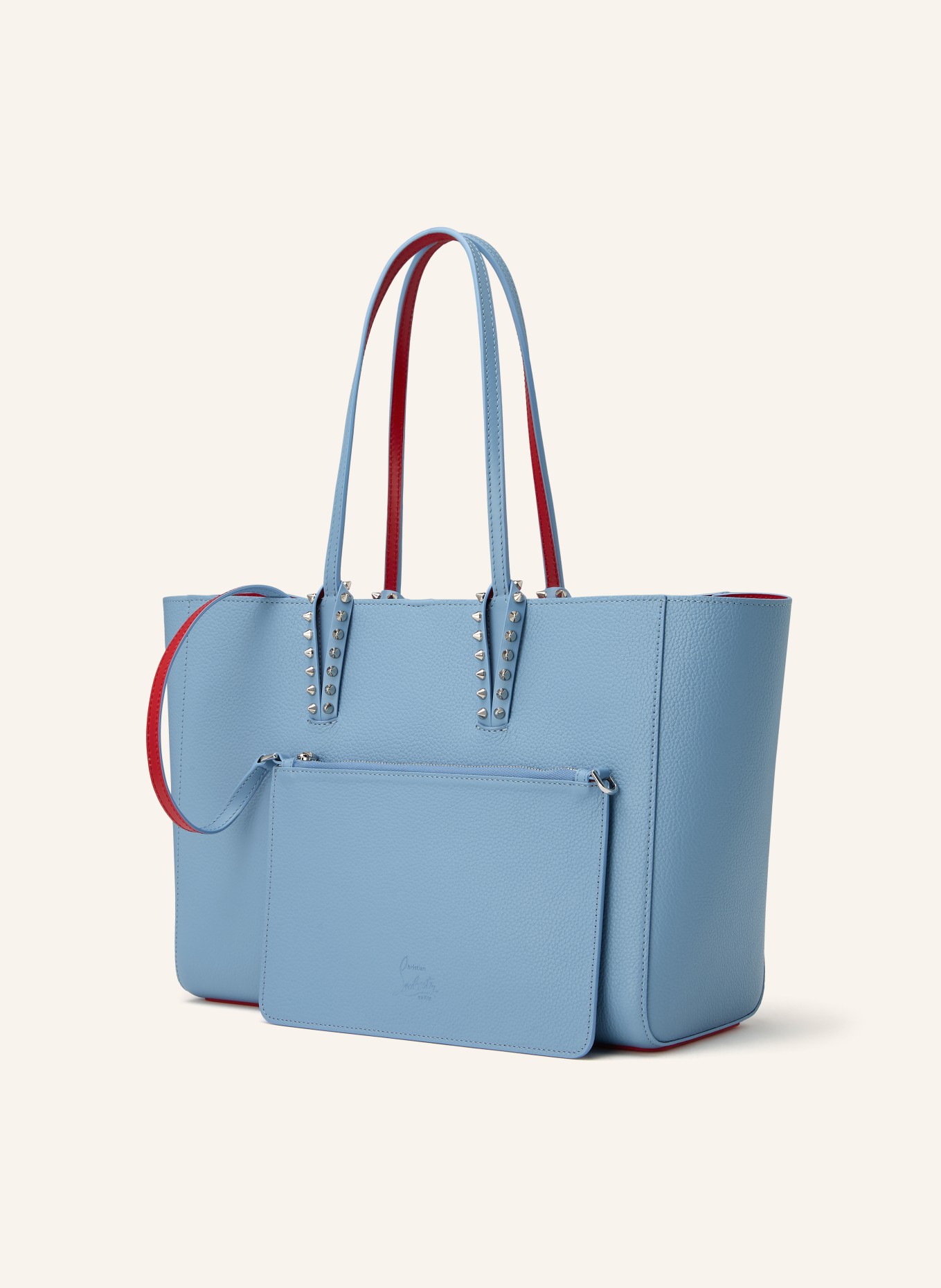 Christian Louboutin Shopper CABATA SMALL mit Pouch: HELLBLAU / ROT