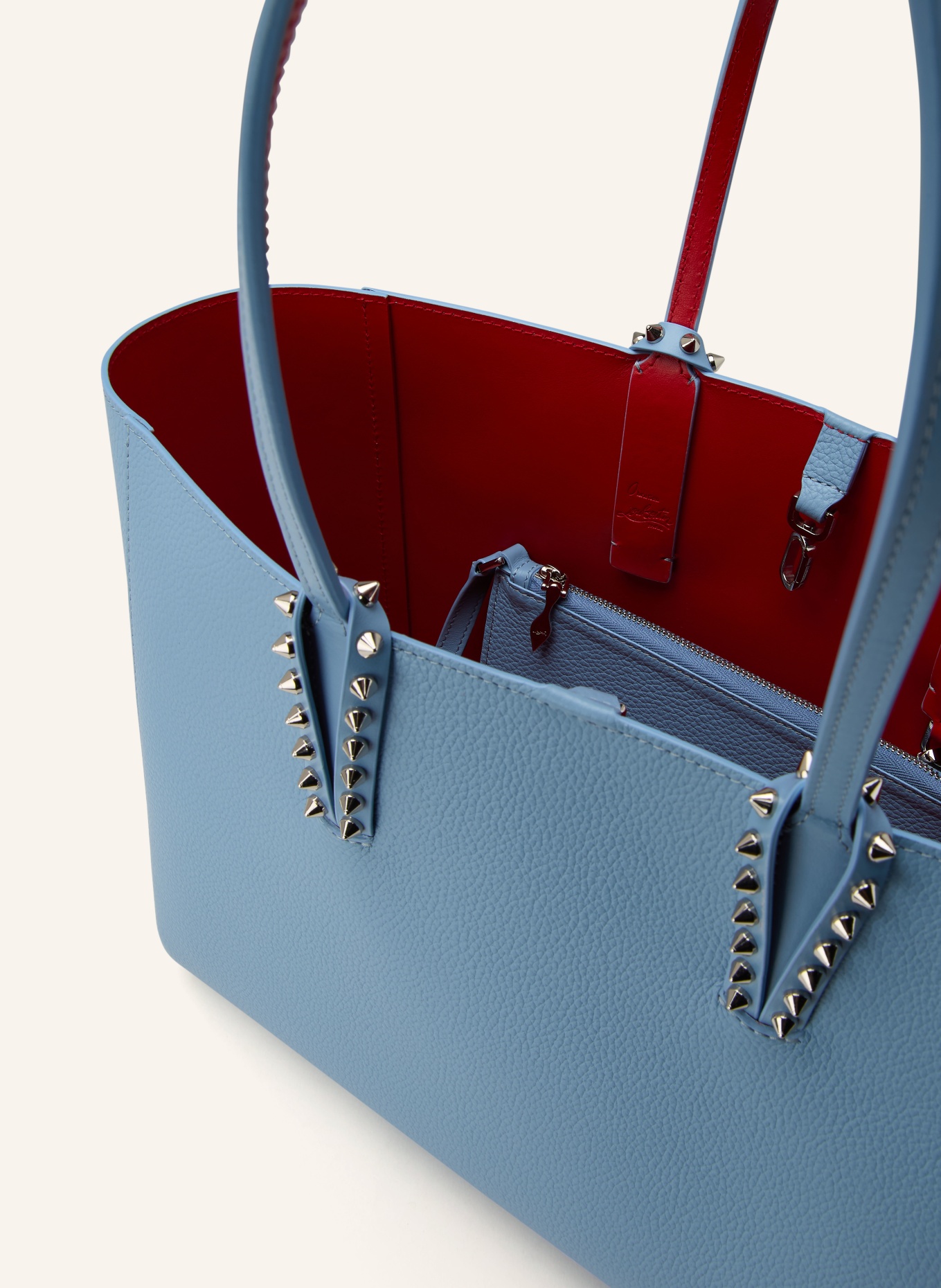 Christian Louboutin Shopper CABATA SMALL mit Pouch: HELLBLAU / ROT