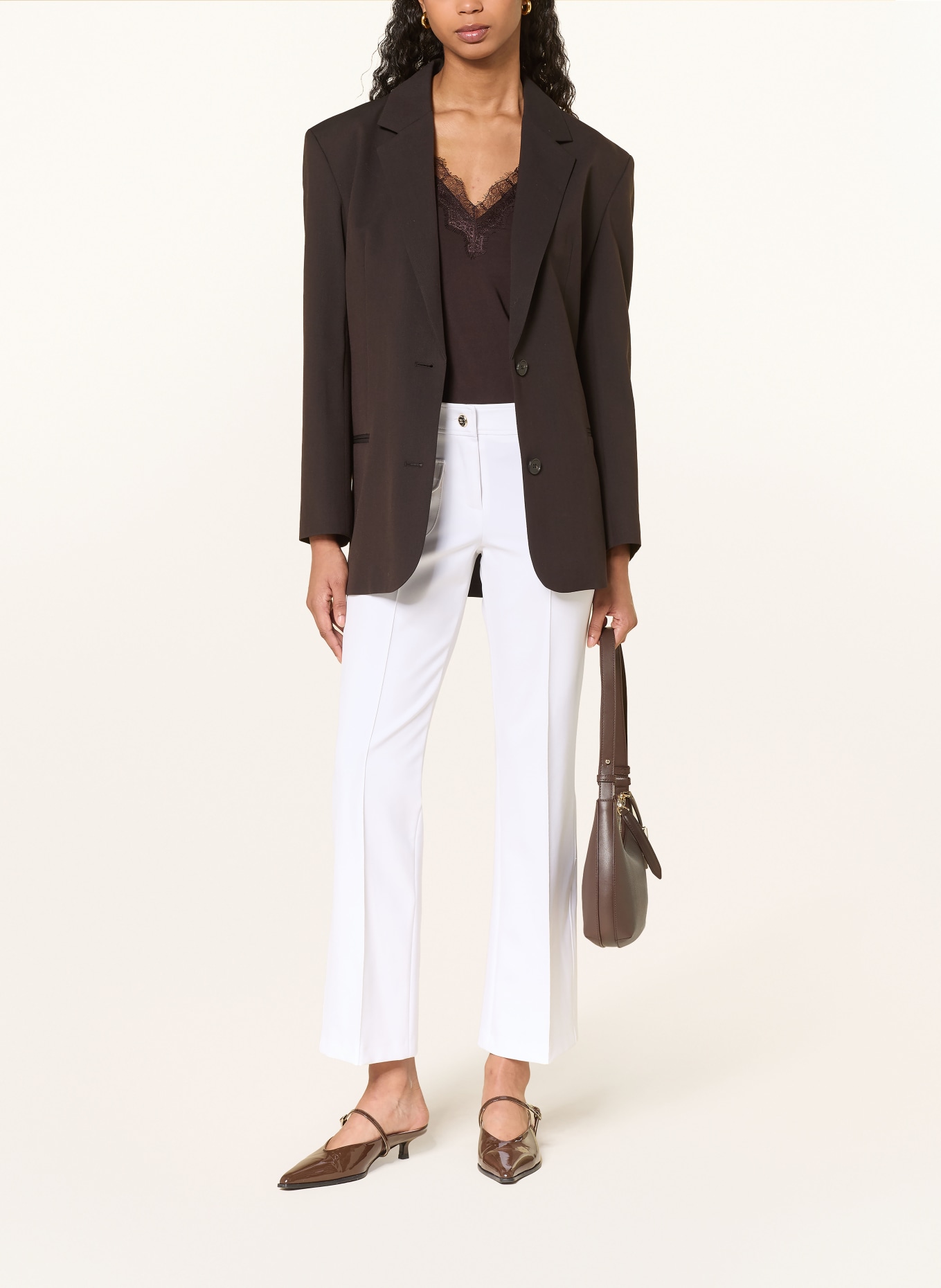 CAMBIO Bootcut-Hose FARAH: WEISS