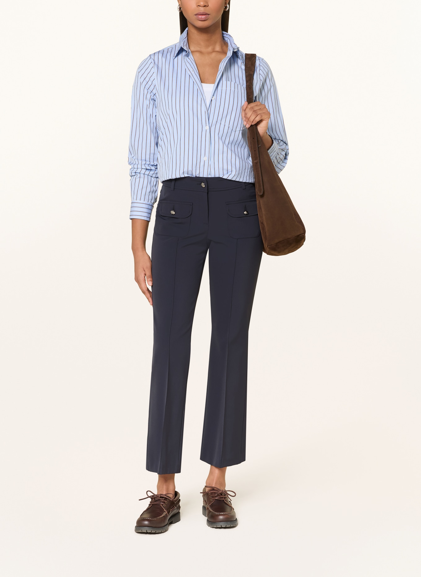 CAMBIO Bootcut-Hose FARAH: DUNKELBLAU