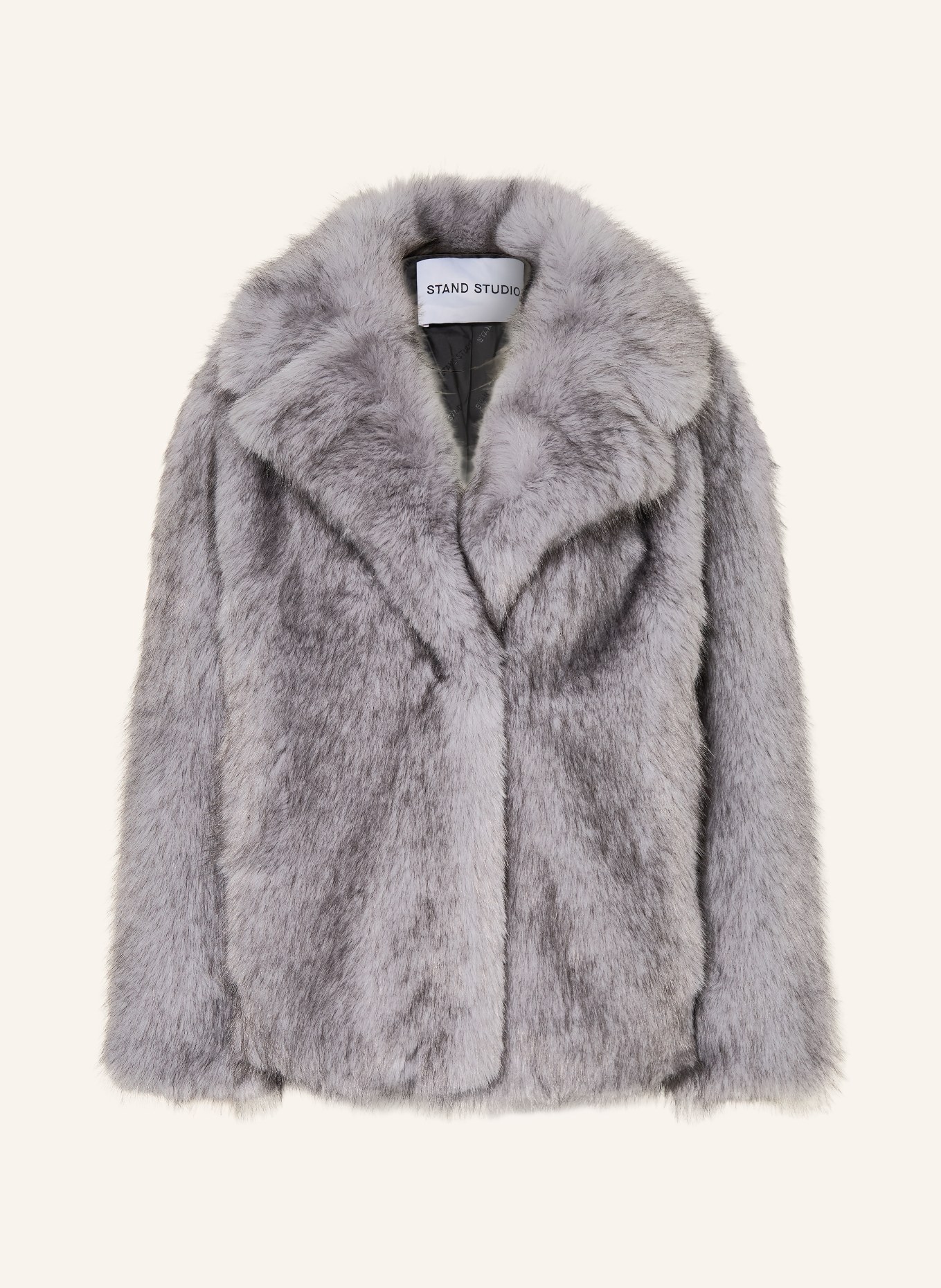 STAND STUDIO Kunstfell-Jacke VALENTINA: GRAU
