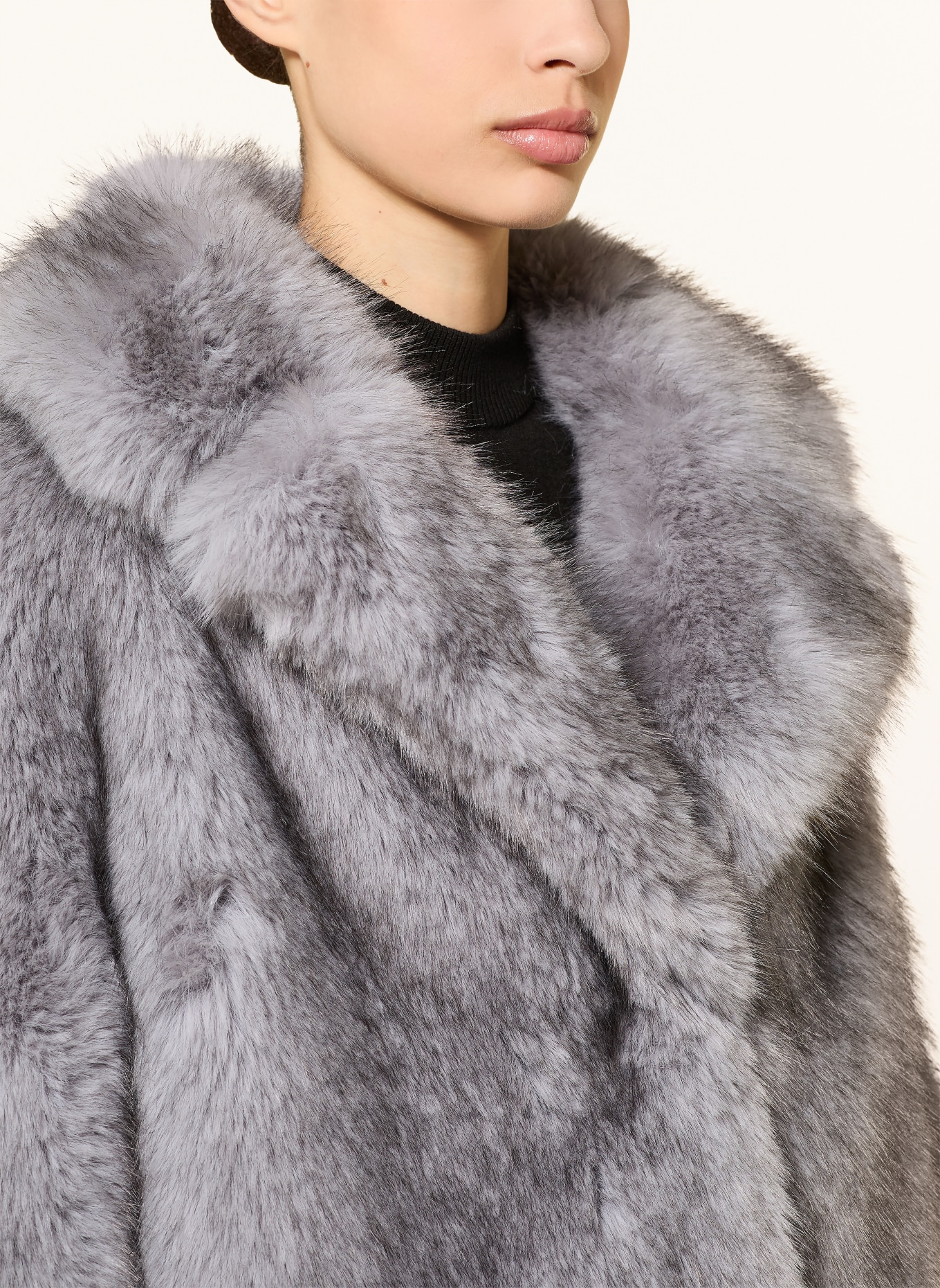 STAND STUDIO Kunstfell-Jacke VALENTINA: GRAU