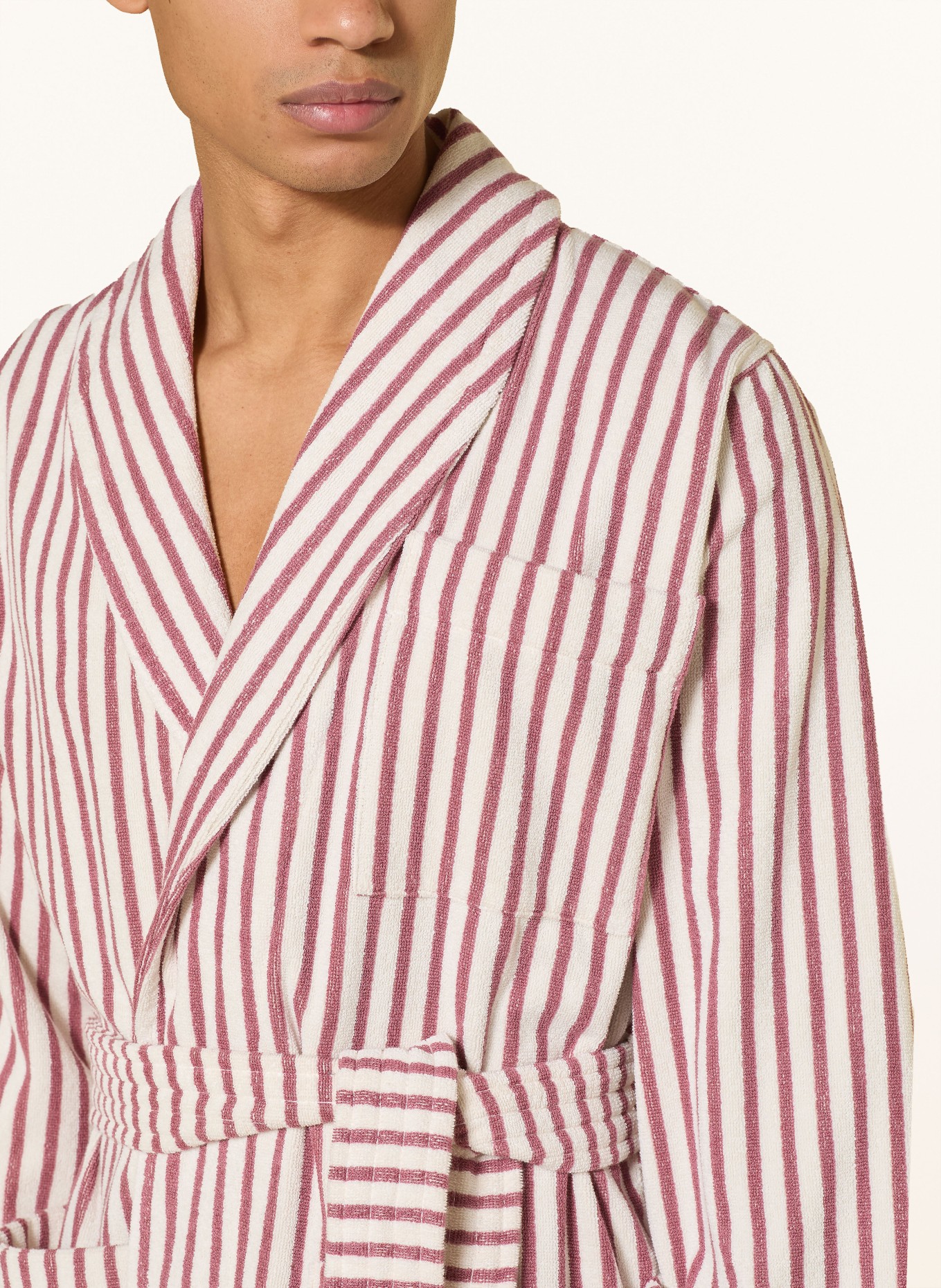 TEKLA Unisexový župan: STARORŮŽOVÁ / REŽNÁ