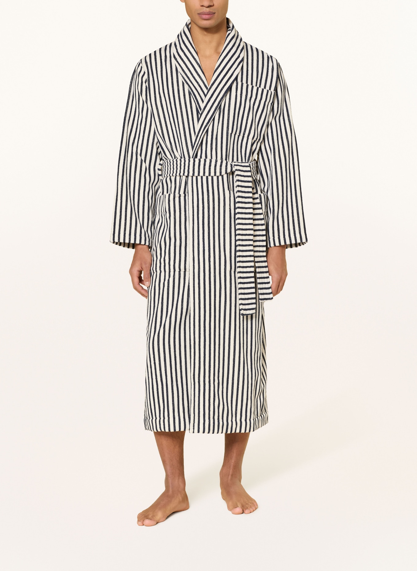 TEKLA Unisexový župan: TMAVĚ MODRÁ / REŽNÁ