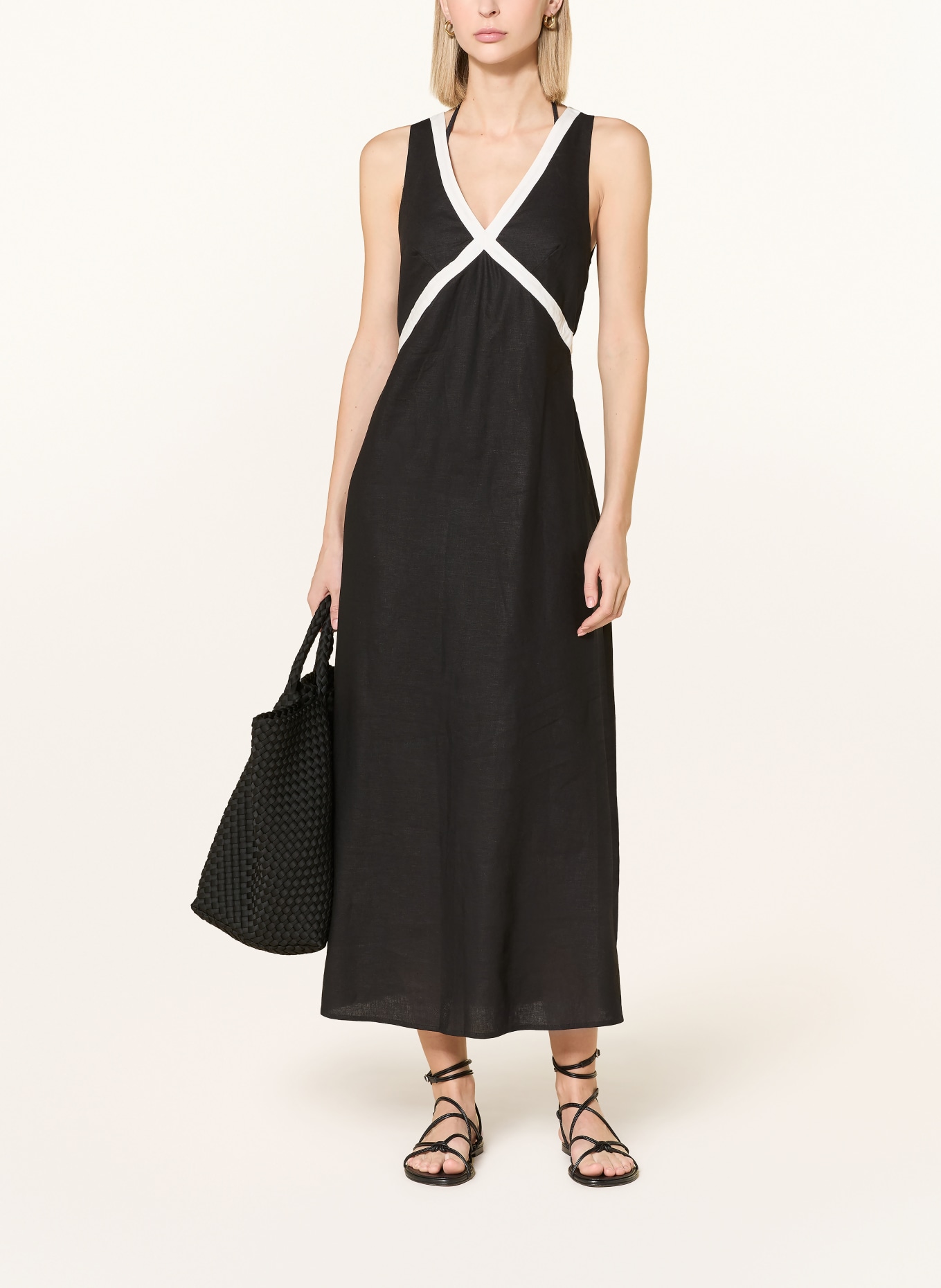 JETS Australia JETSET ETERNAL beach dress with linen: BLACK