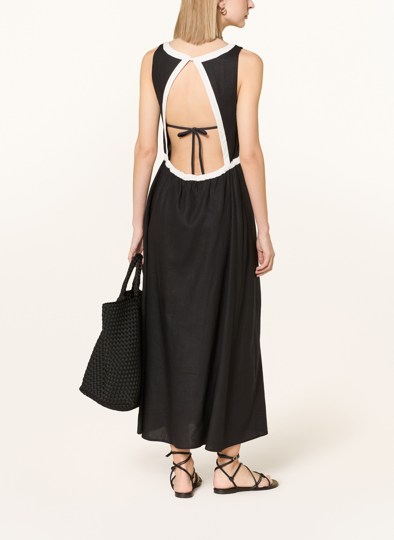 JETS Australia JETSET ETERNAL beach dress with linen: BLACK