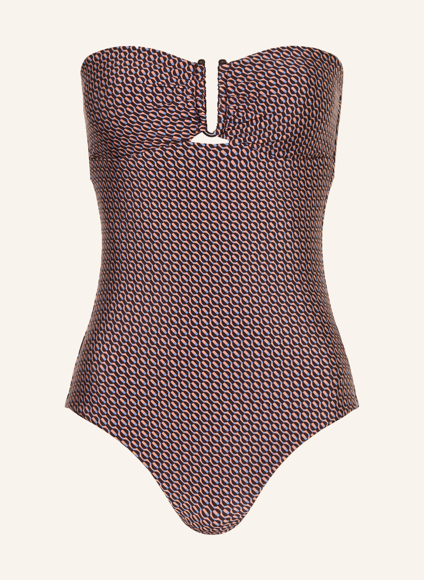 JETS Australia Bandeau-Badeanzug DESERTGEO: DUNKELBRAUN / HELLBRAUN / BLAU