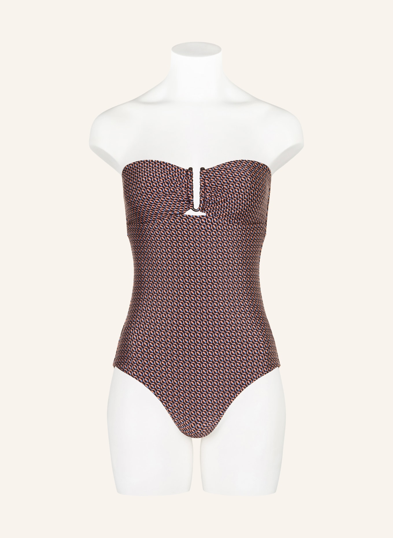 JETS Australia Bandeau-Badeanzug DESERTGEO: DUNKELBRAUN / HELLBRAUN / BLAU