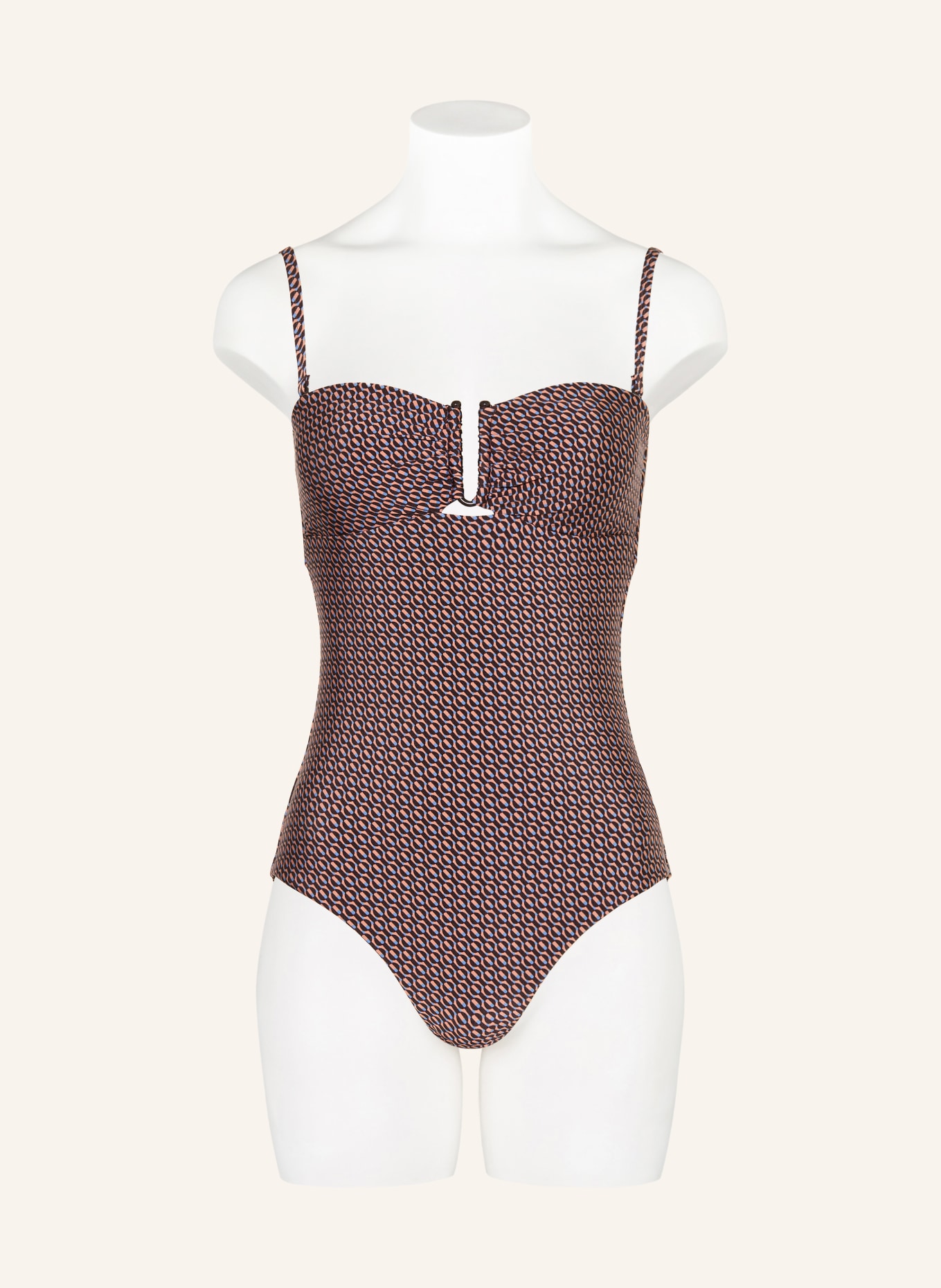 JETS Australia Bandeau-Badeanzug DESERTGEO: DUNKELBRAUN / HELLBRAUN / BLAU