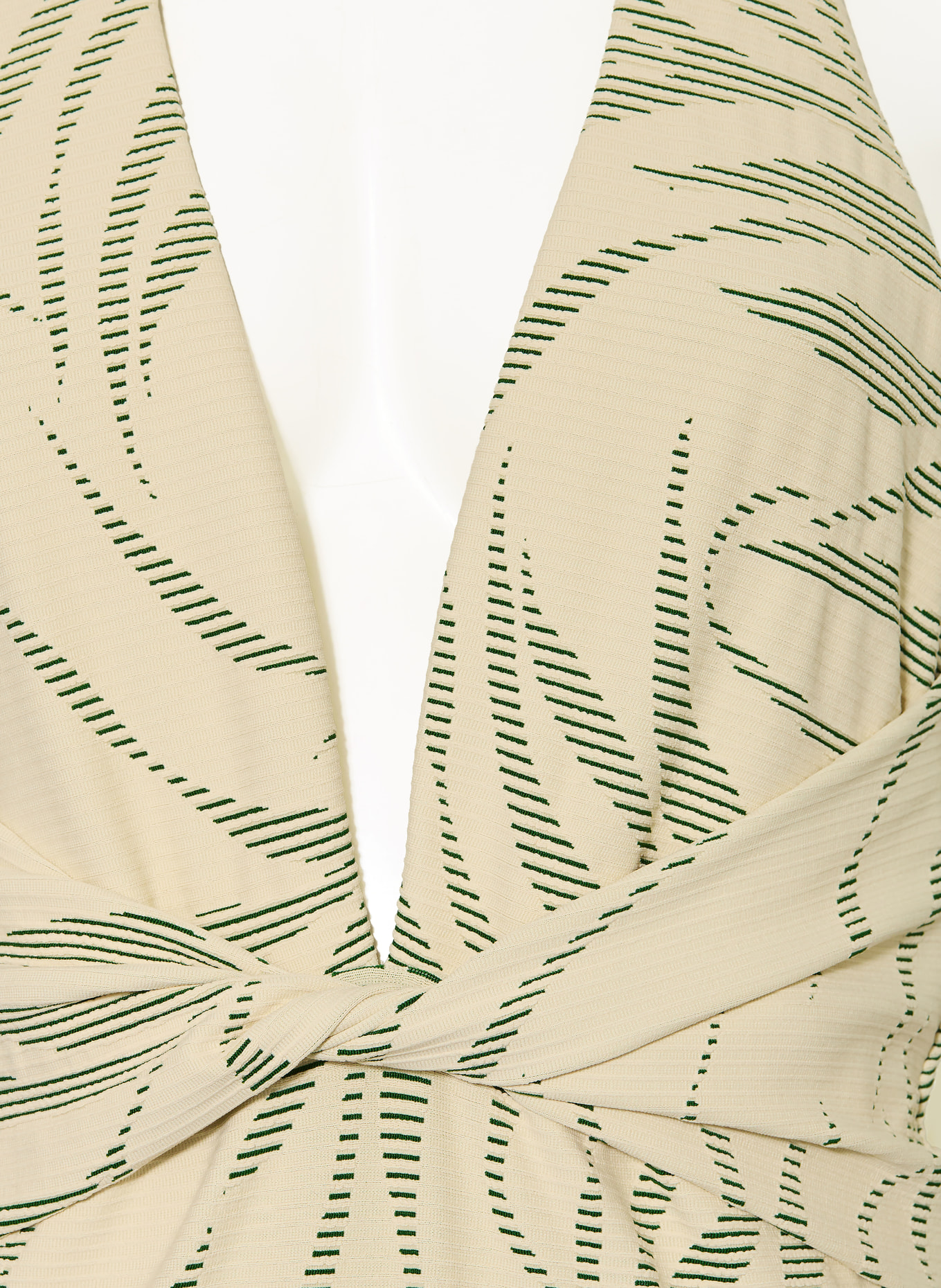 JETS Australia Strój kąpielowy z wiązaniem na szyi: KREMOWY / CIEMNOZIELONY