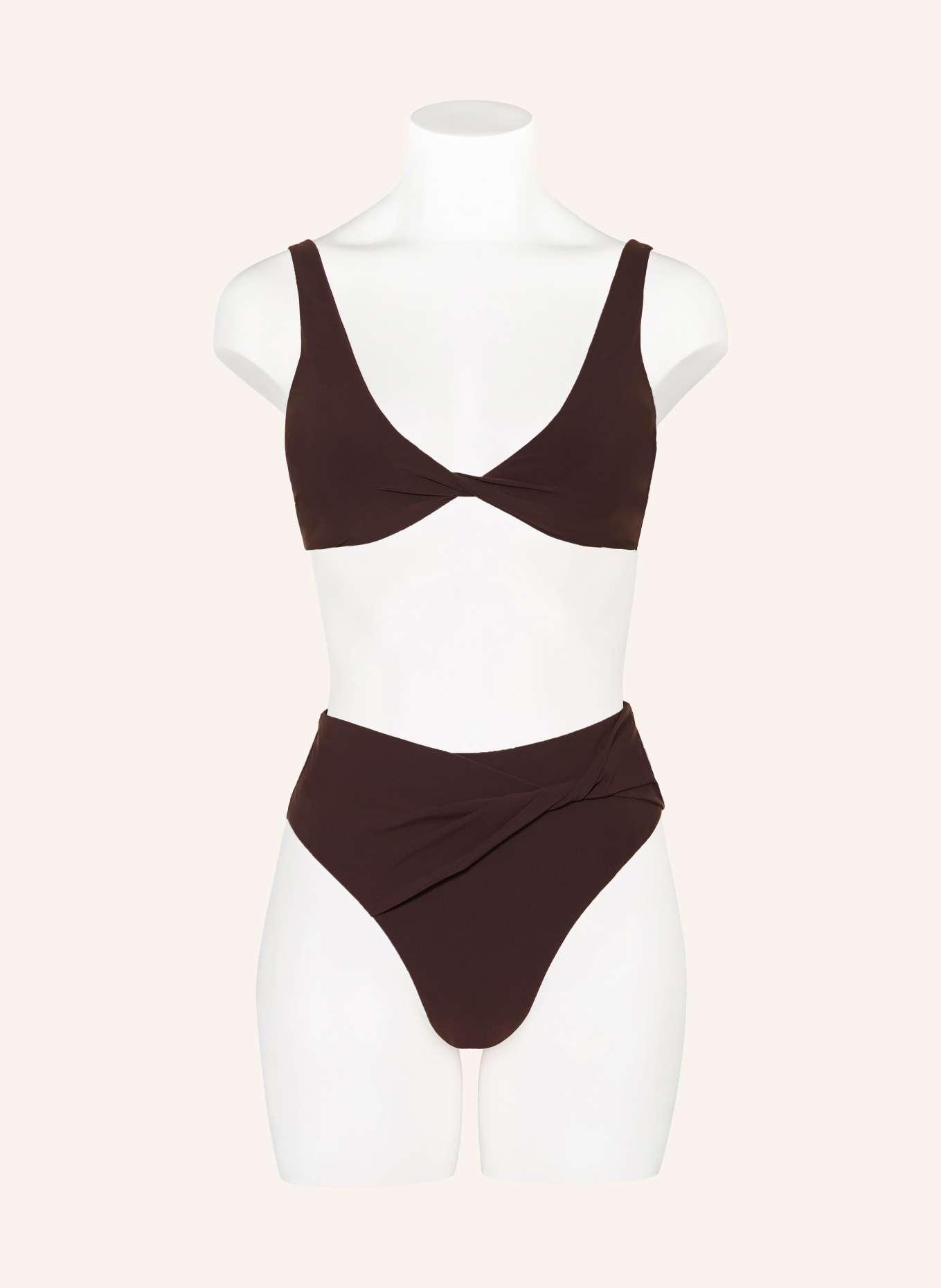 JETS Australia Majtki bikini z wysokim stanem JETSET: CIEMNOBRĄZOWY