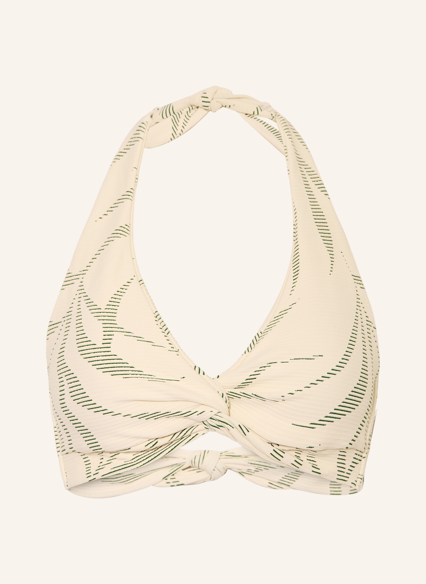 JETS Australia Neckholder-Bikini-Top BOTANIC LINES: CREME / GRÜN