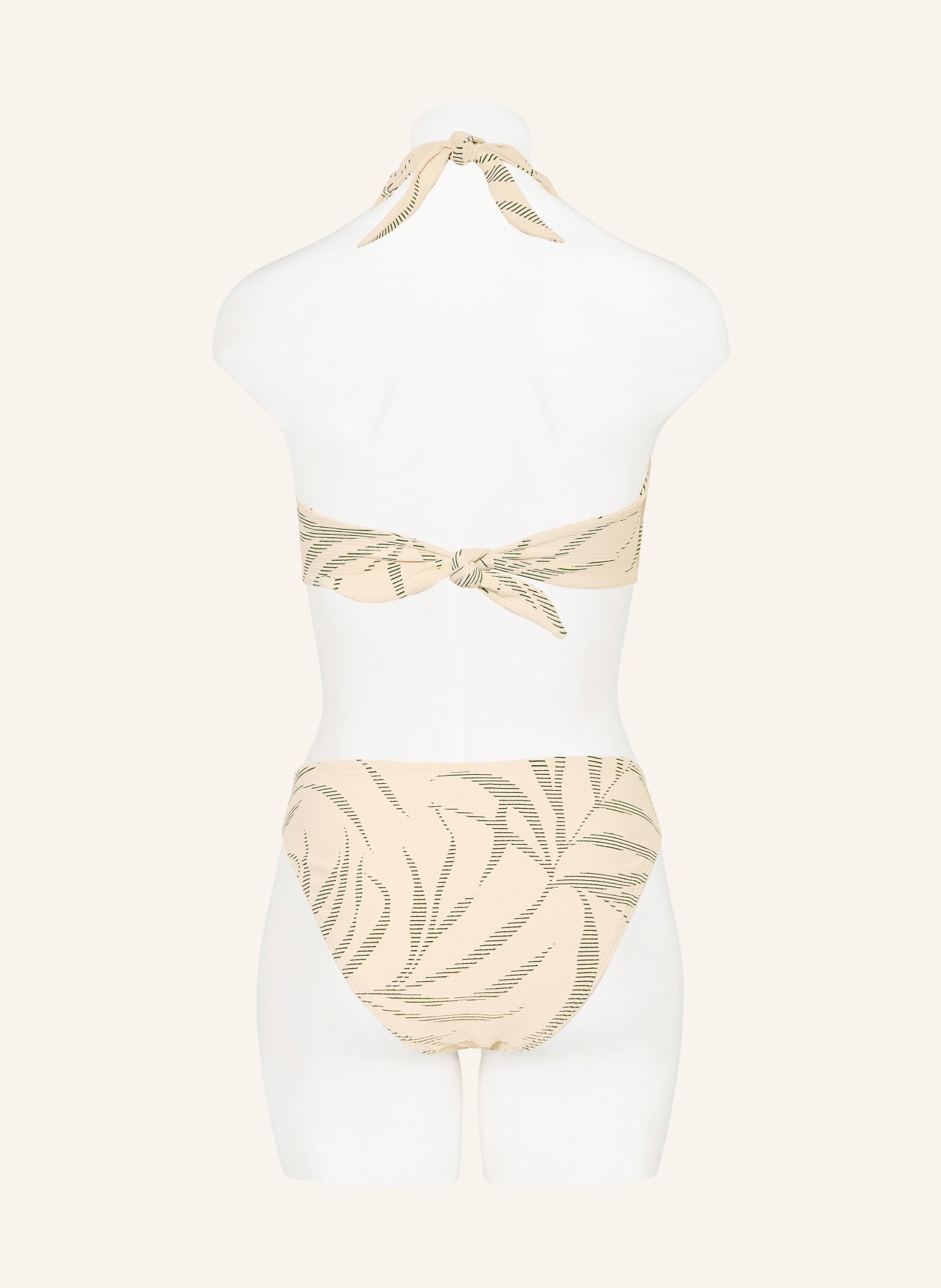 JETS Australia Neckholder-Bikini-Top BOTANIC LINES: CREME / GRÜN