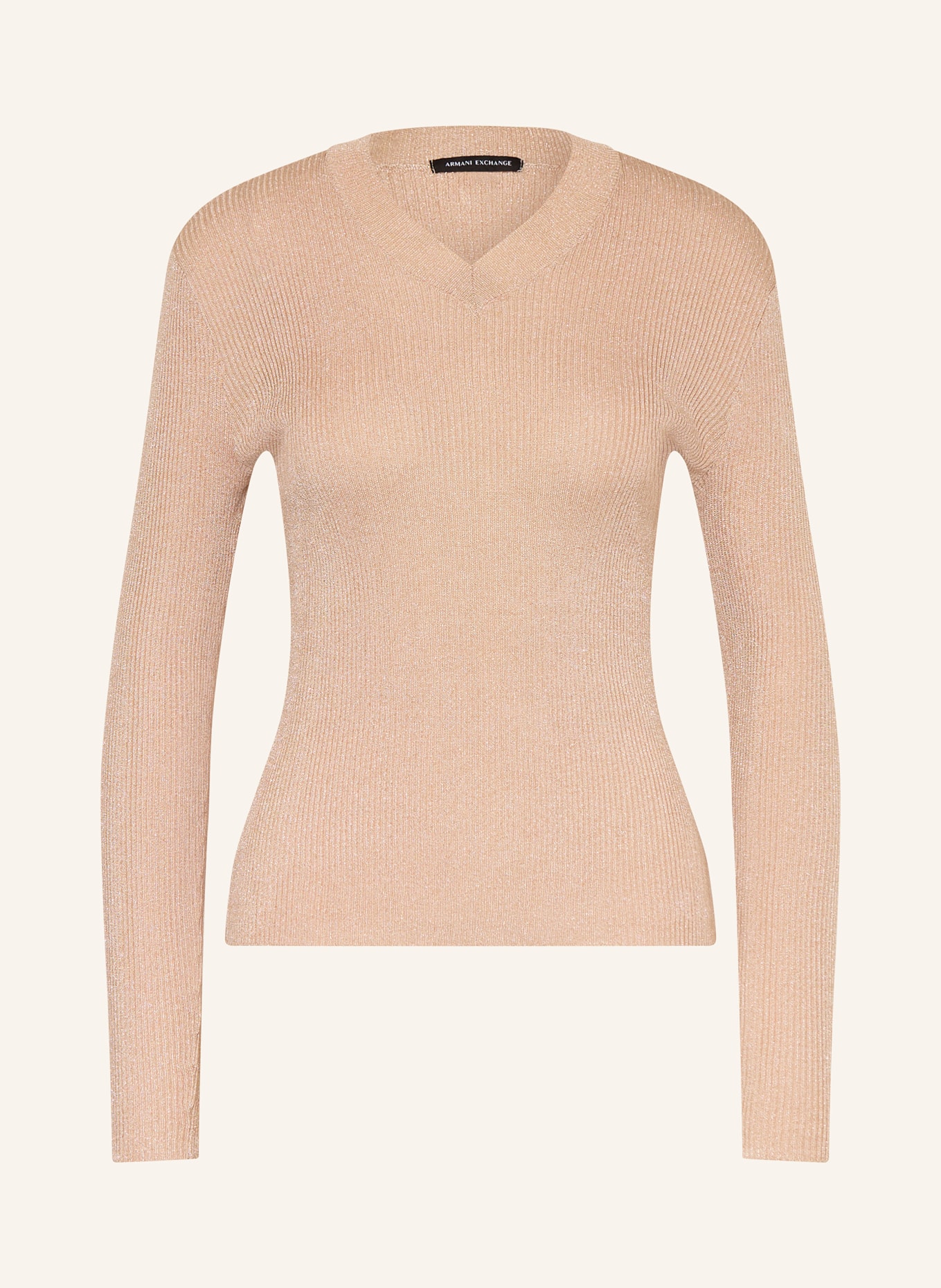 ARMANI EXCHANGE Longsleeve mit Glitzergarn: ROSÉGOLD
