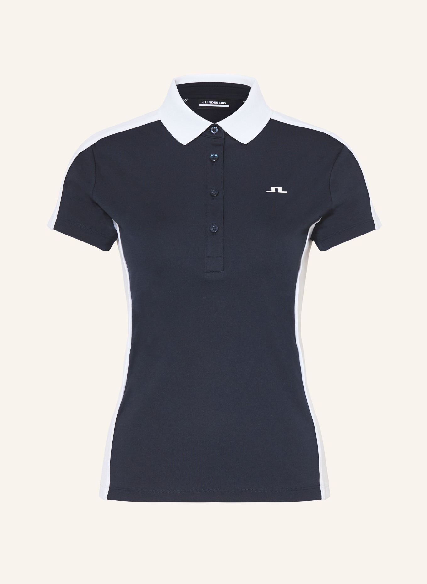 J.LINDEBERG Funktions-Poloshirt: DUNKELBLAU / WEISS