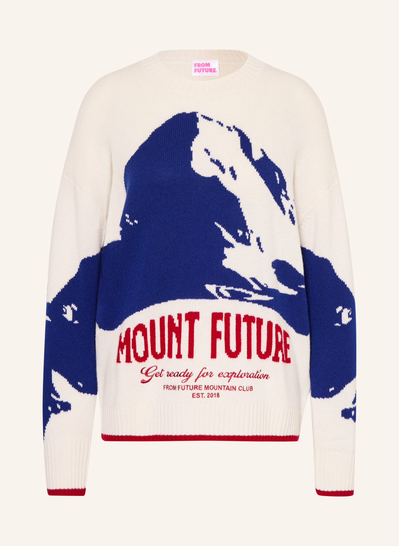FROM FUTURE Cashmere sweater MOUNT FUTURE: CREAM / RED / DARK BLUE