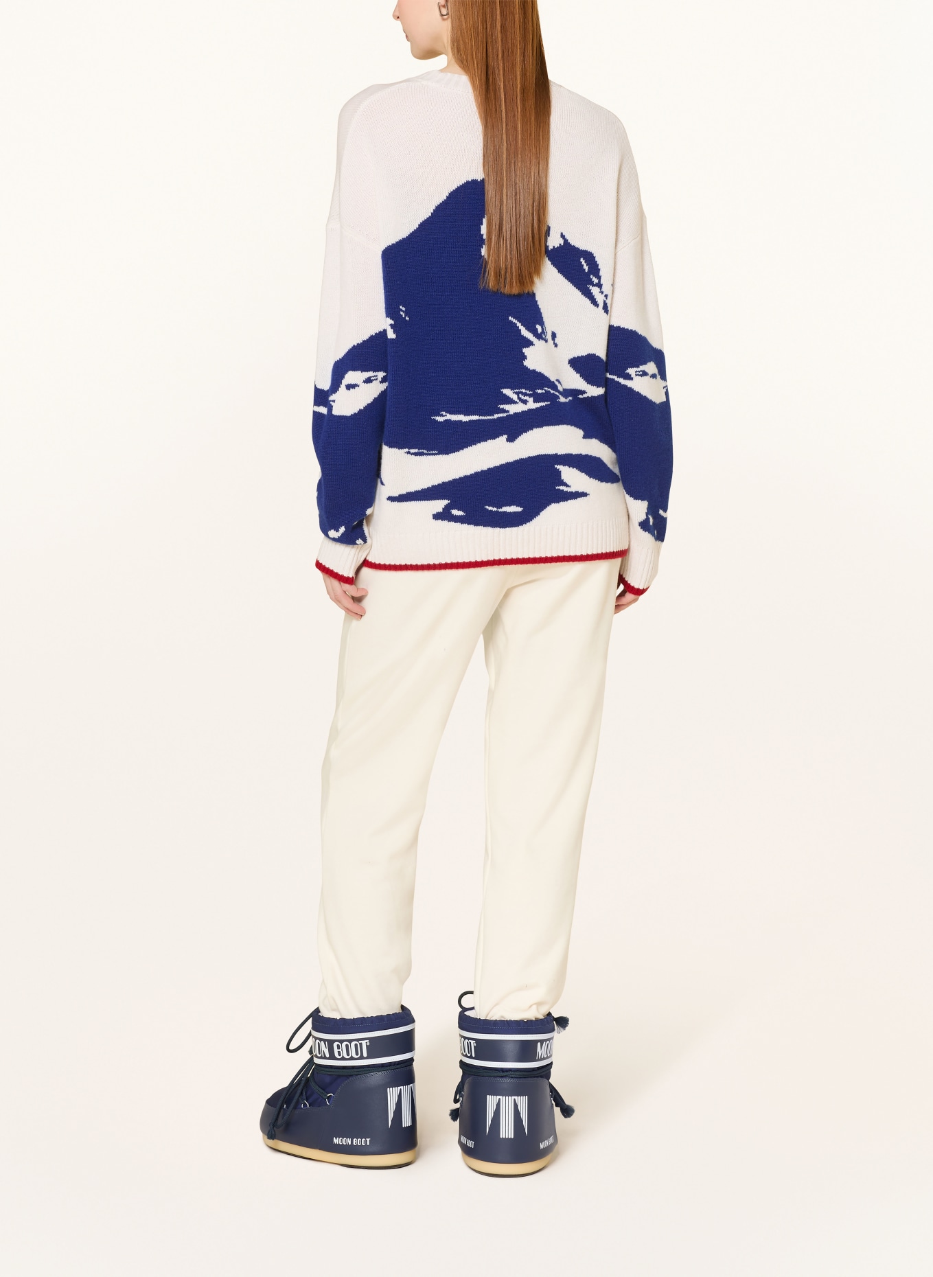 FROM FUTURE Cashmere sweater MOUNT FUTURE: CREAM / RED / DARK BLUE