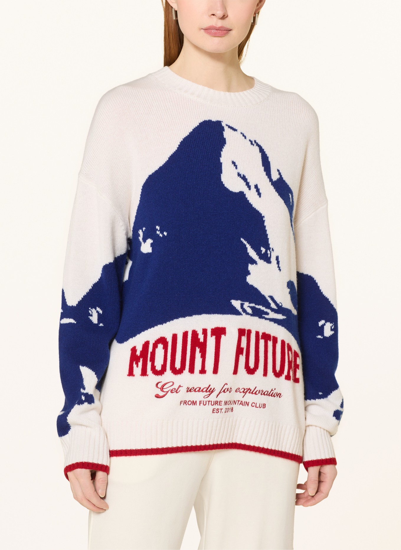 FROM FUTURE Cashmere sweater MOUNT FUTURE: CREAM / RED / DARK BLUE