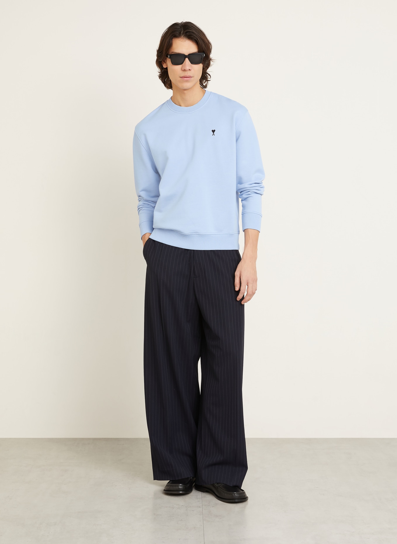 AMI PARIS Sweatshirt MOLLETON: HELLBLAU