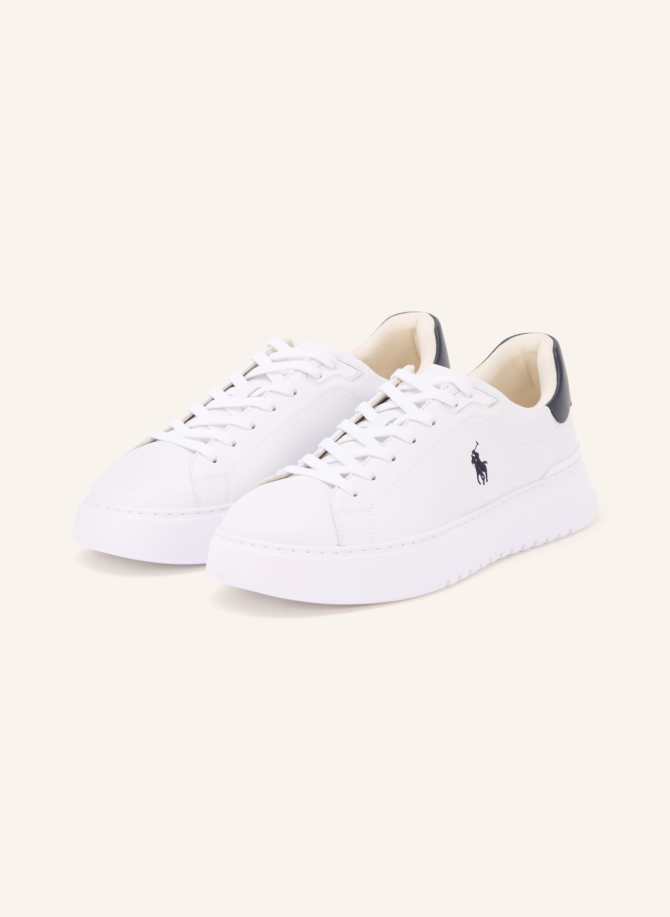 POLO RALPH LAUREN Sneakers: WHITE / DARK BLUE