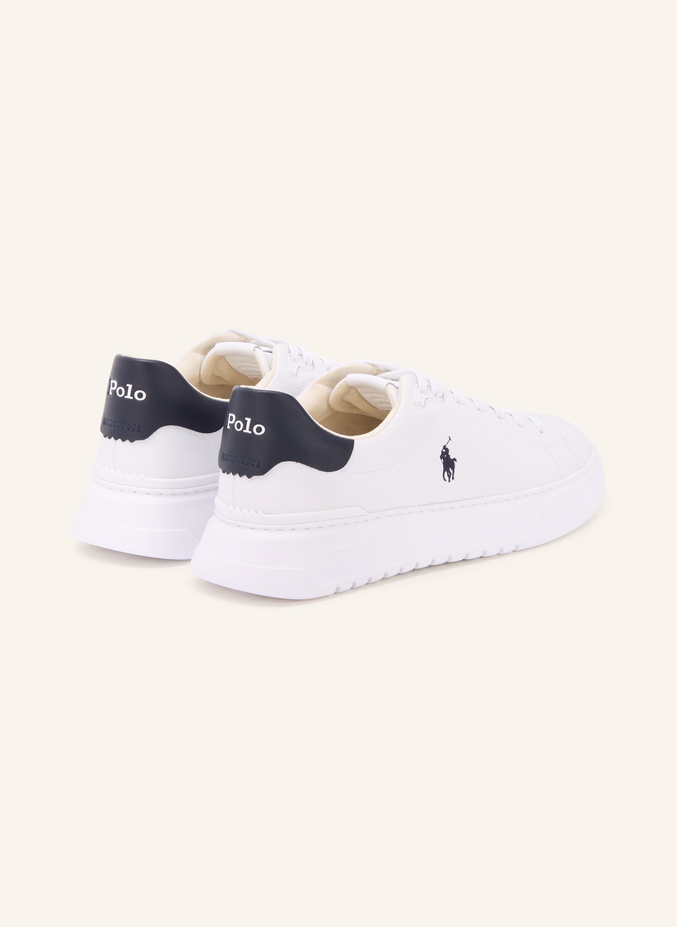 POLO RALPH LAUREN Sneakers: WHITE / DARK BLUE