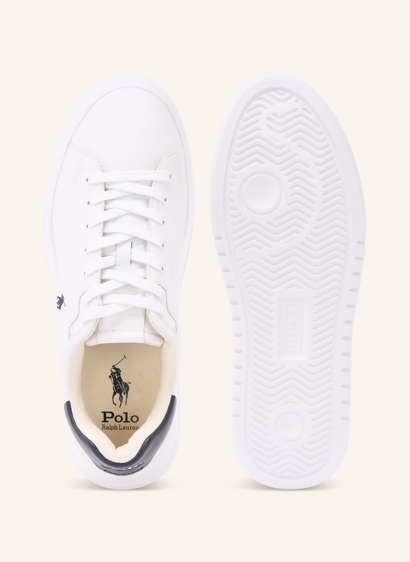 POLO RALPH LAUREN Sneakers: WHITE / DARK BLUE
