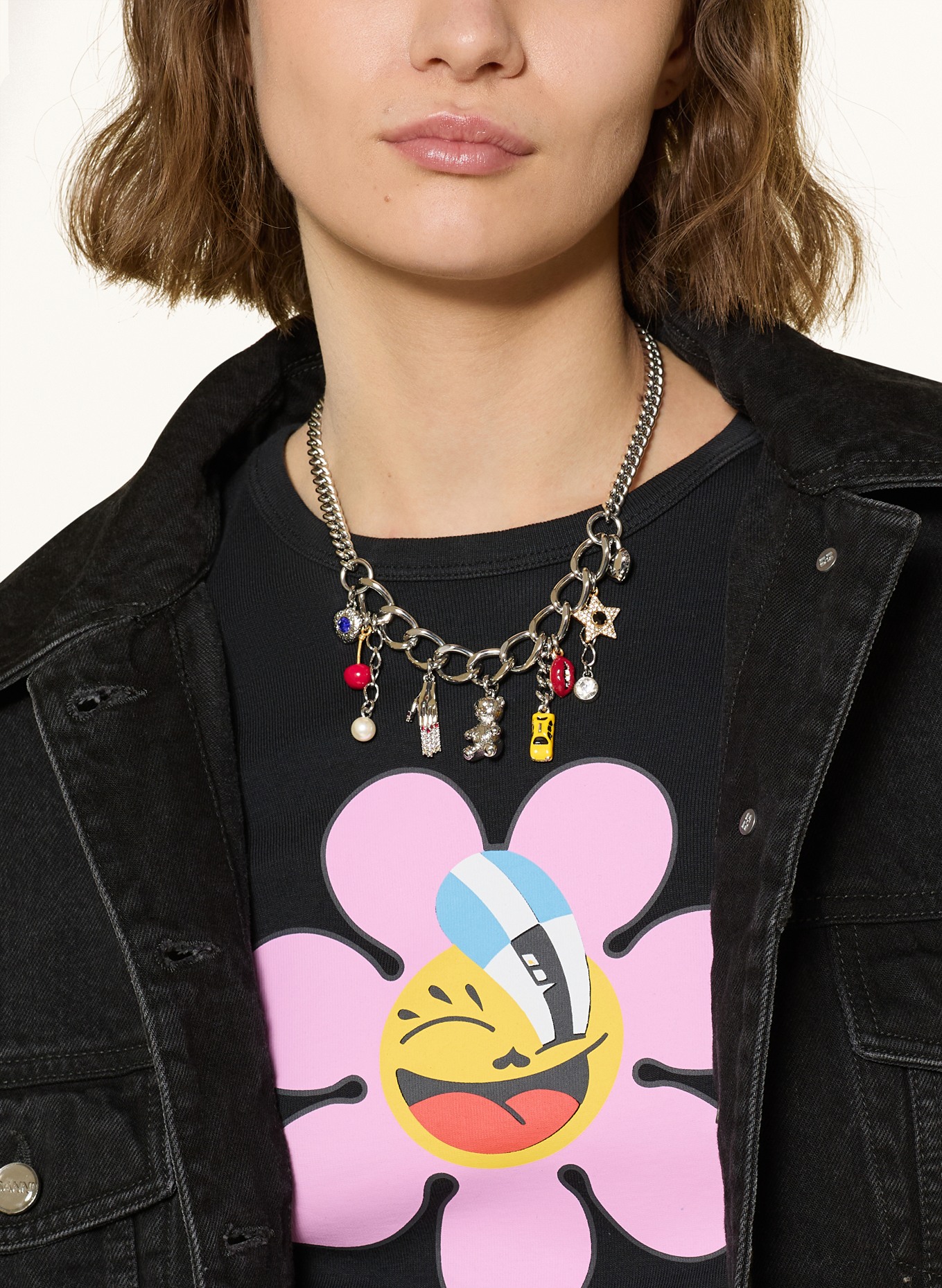 MARC JACOBS Halskette TRINKET CHARM: SILBER / ROT / DUNKELGELB