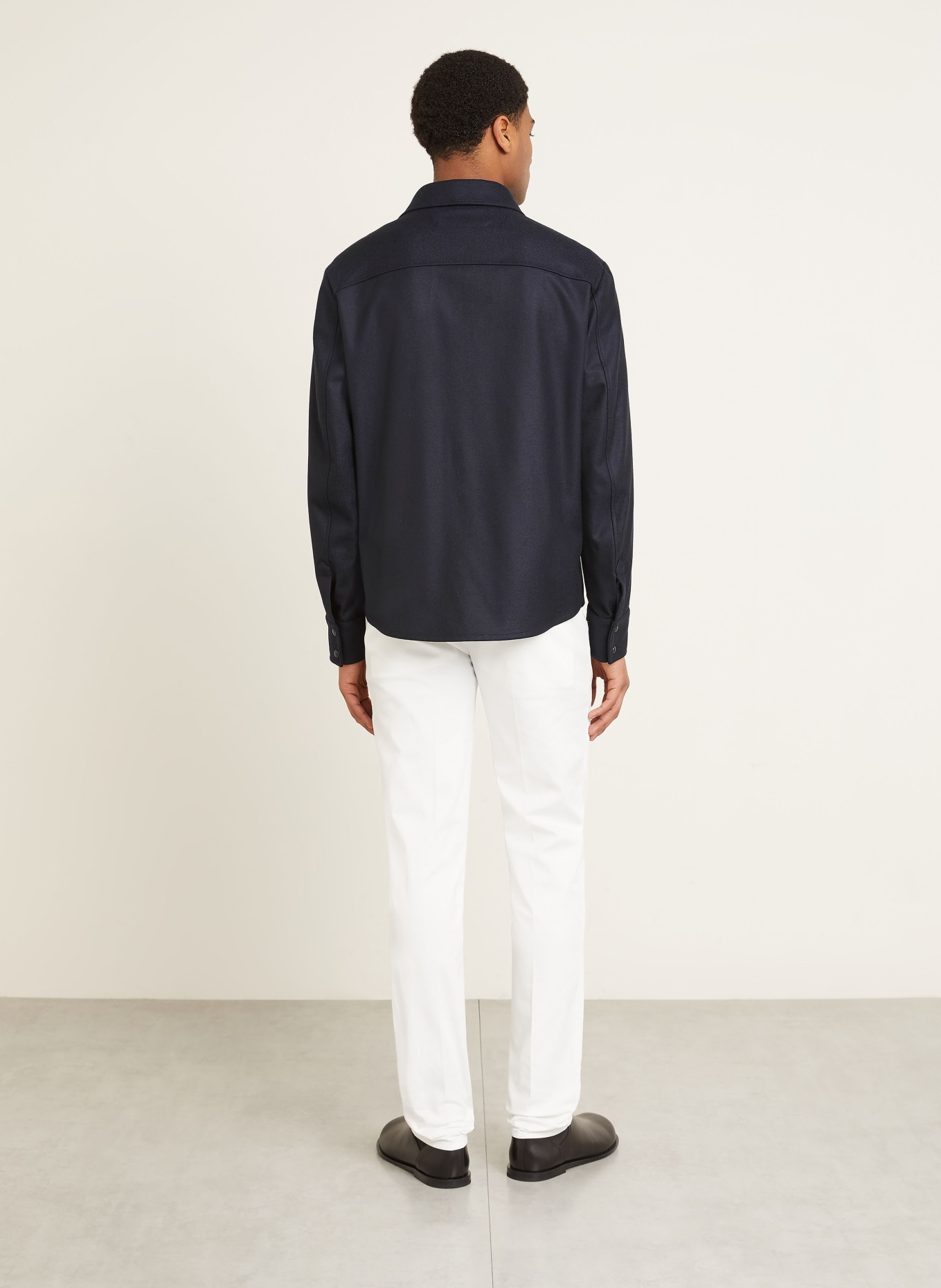 FIORONI Overshirt aus Merinowolle: DUNKELBLAU