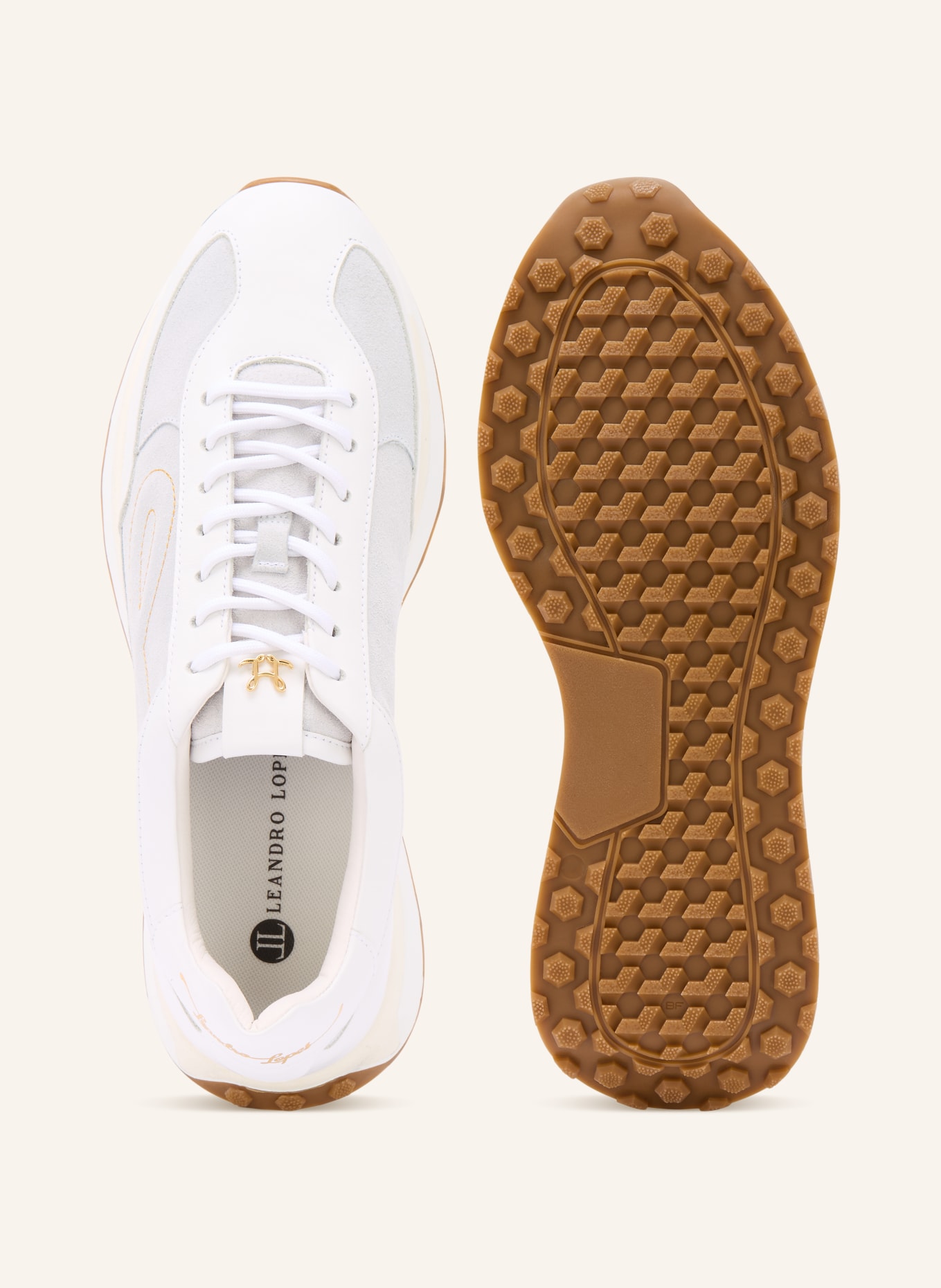 LEANDRO LOPES Sneaker VICO: BIAŁY / JASNOCZARY