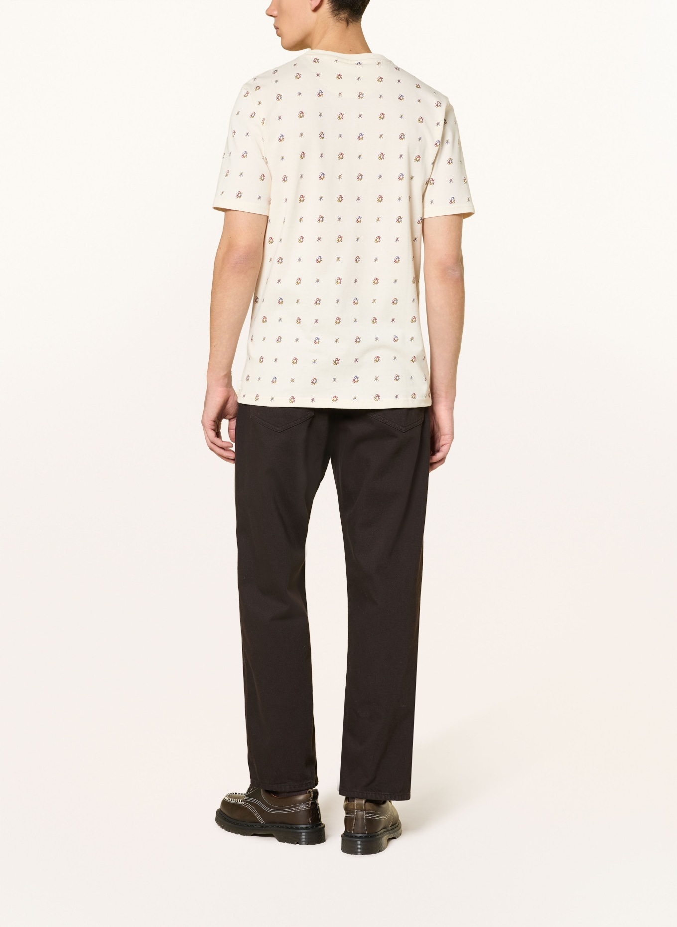 SCOTCH & SODA T-Shirt: CREME / DUNKELROT / GRÜN
