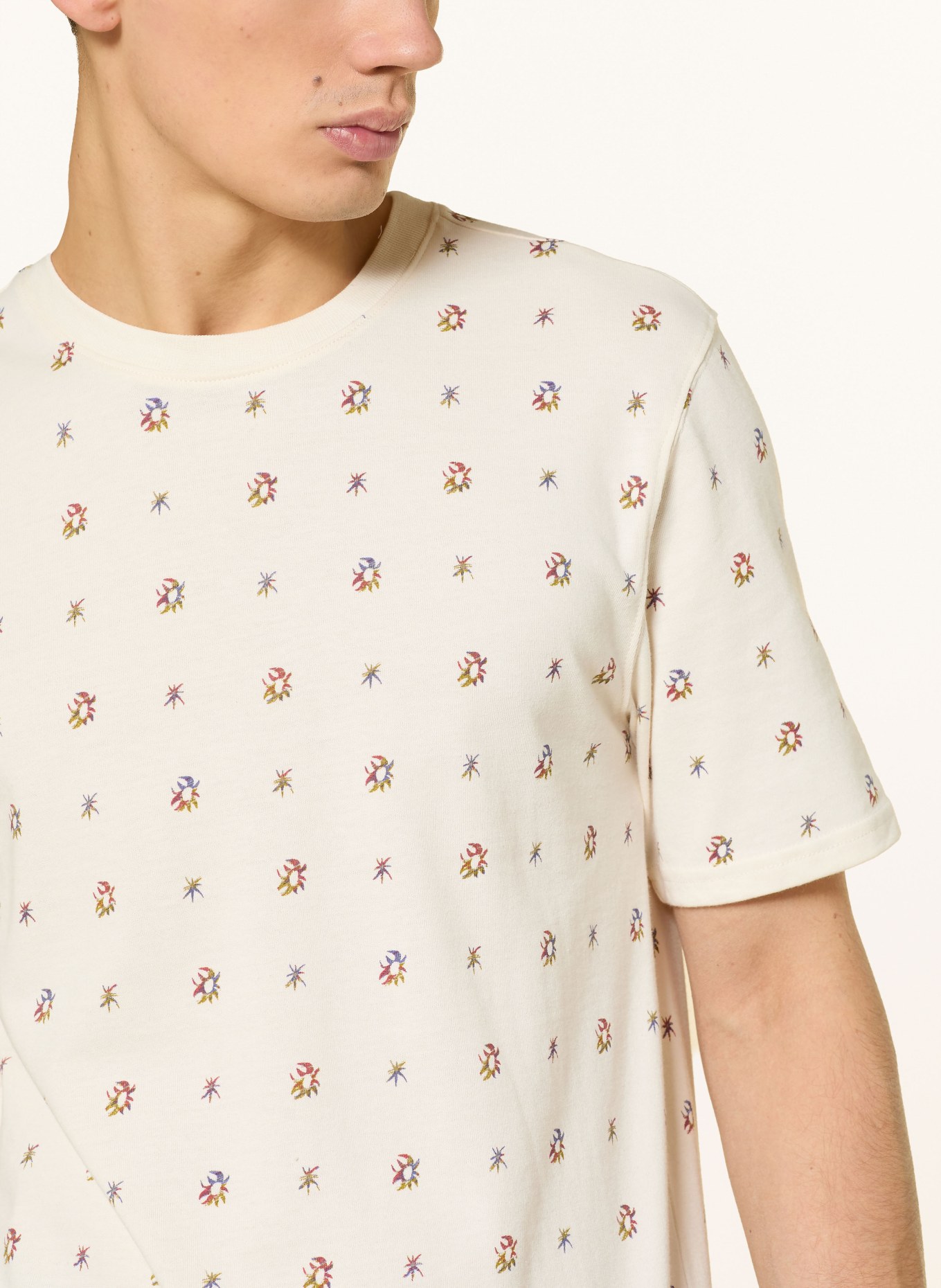 SCOTCH & SODA T-Shirt: CREME / DUNKELROT / GRÜN