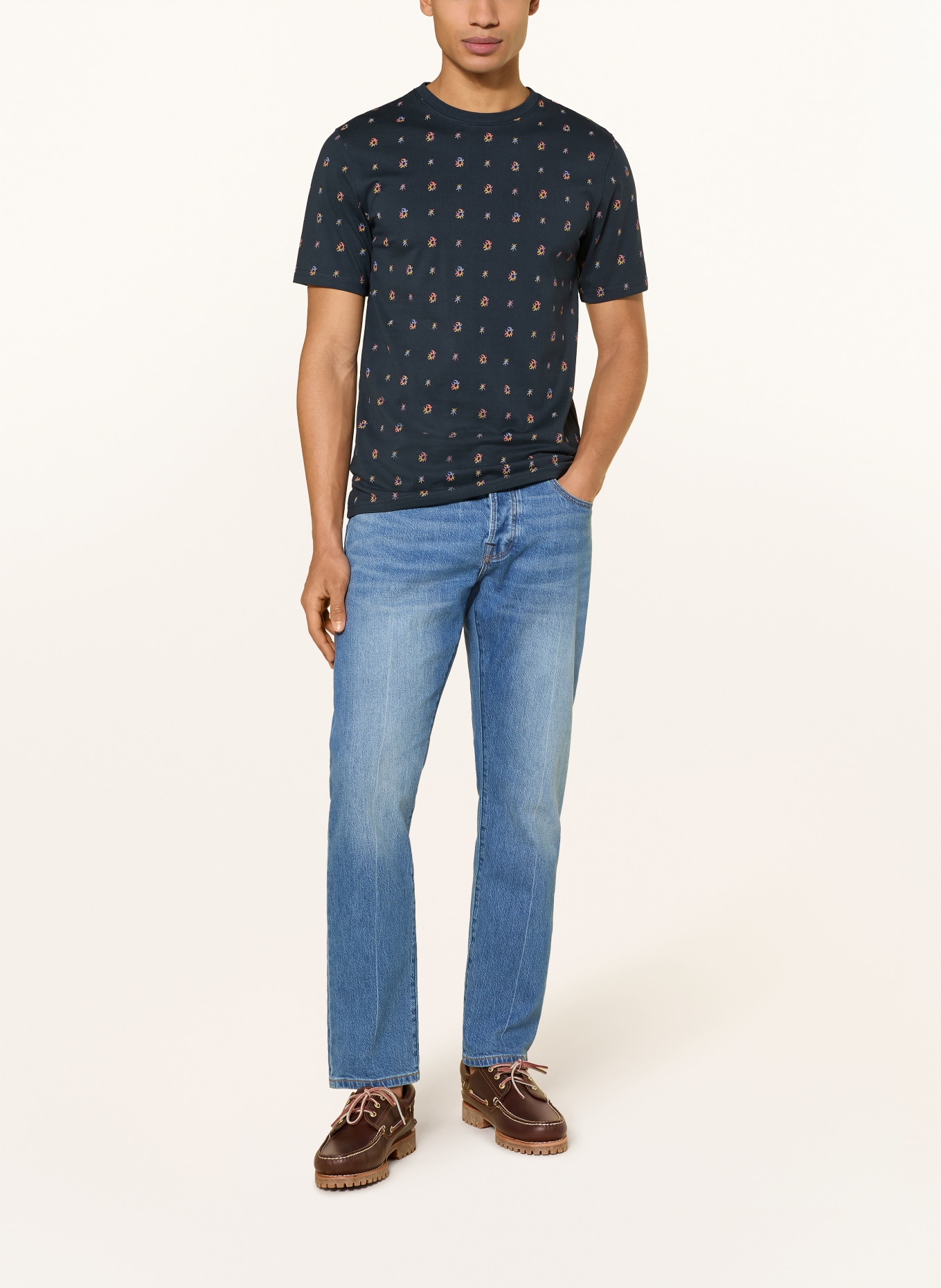 SCOTCH & SODA T-Shirt: DUNKELBLAU / ROT / DUNKELGELB