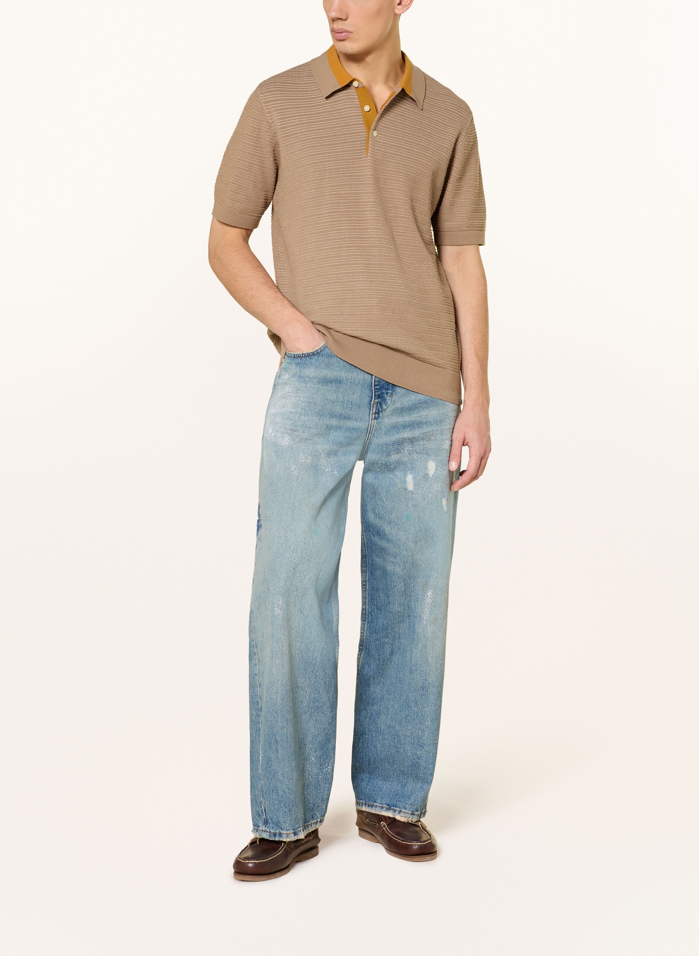 SCOTCH & SODA Dzianinowa koszulka polo: BRĄZOWY