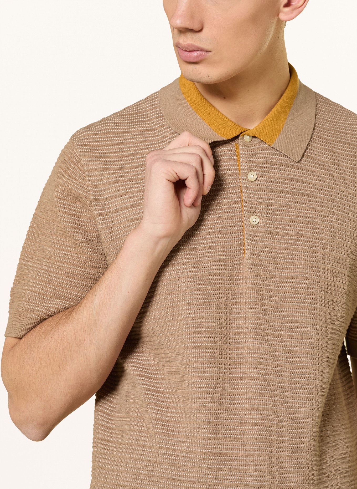 SCOTCH & SODA Dzianinowa koszulka polo: BRĄZOWY